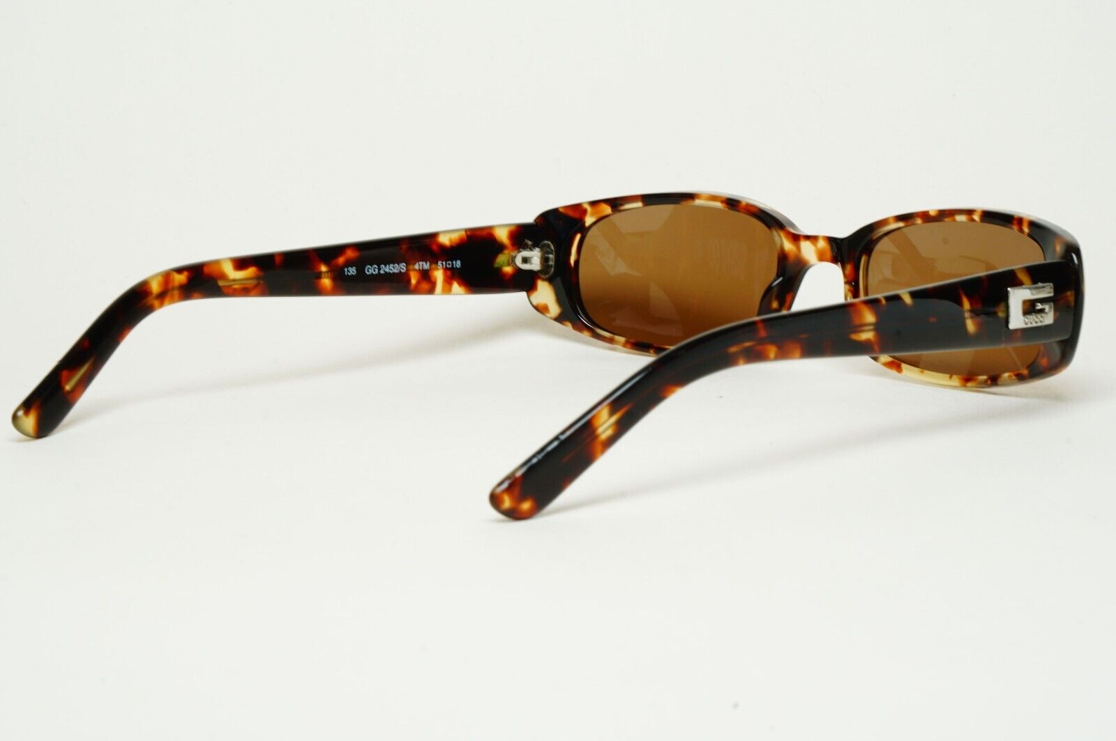 Gucci Sunglasses 1998 Vintage Brown Rectangle Small GG 2452/S 4TM 51mm 310125