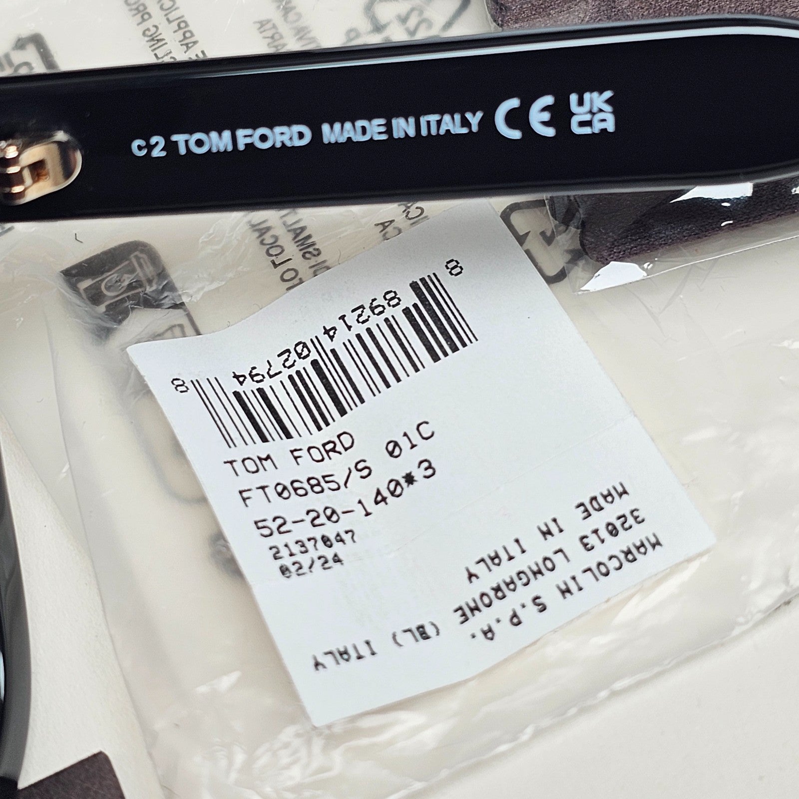 Tom Ford Sunglasses Julie Black Grey Square Gold T FT0685 TF 685 01C 52mm