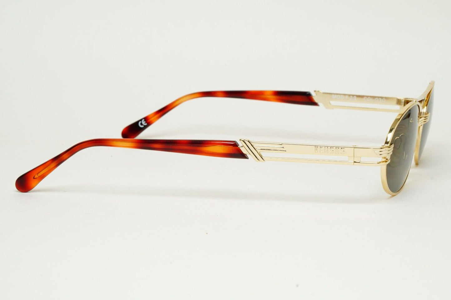 Versus Sunglasses 1996 by Gianni Versace Vintage Gold Grey Oval MOD F23 COL 030