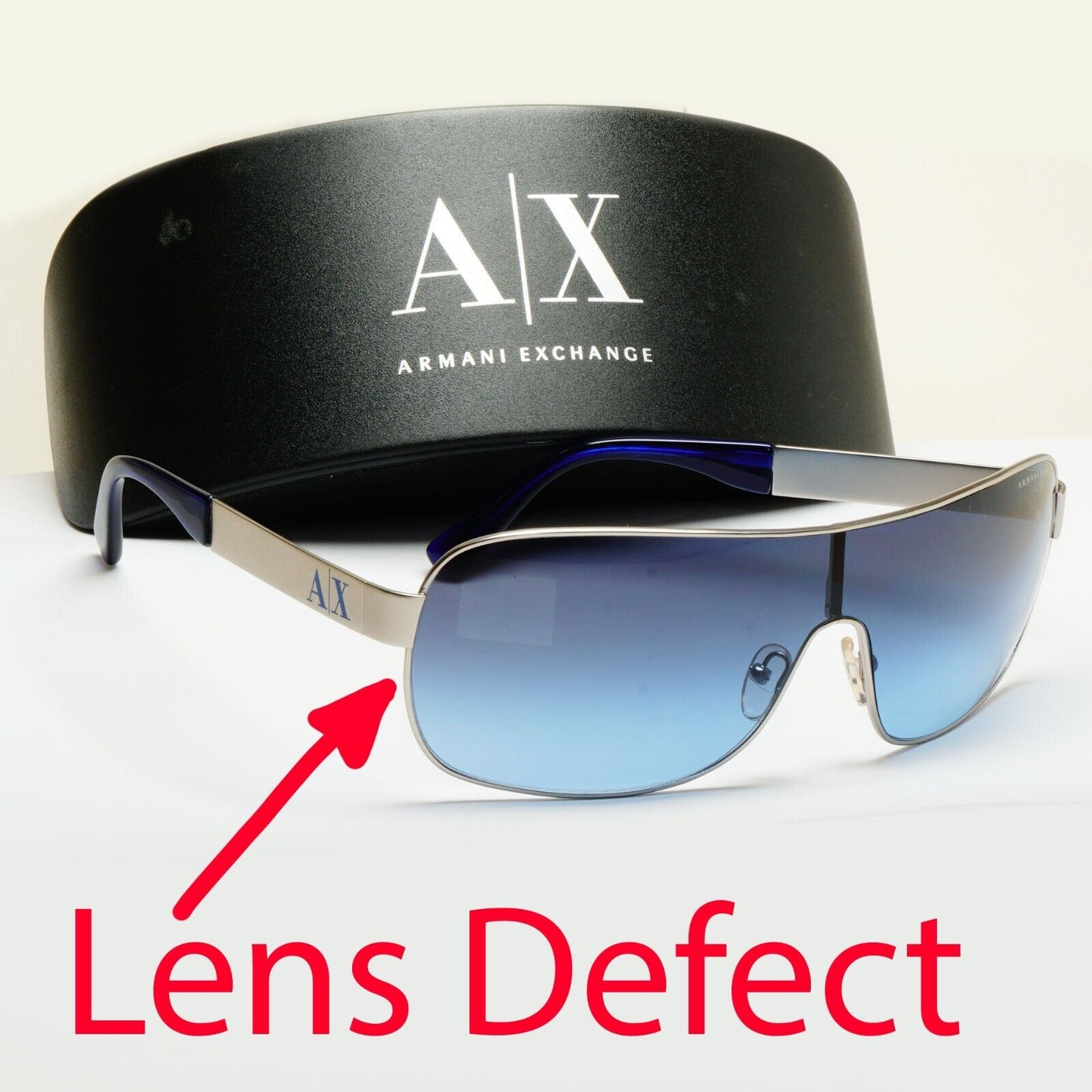 Armani Exchange Sunglasses 2015 Silver Blue Shield AX 2008 6020/4L [a] 221124