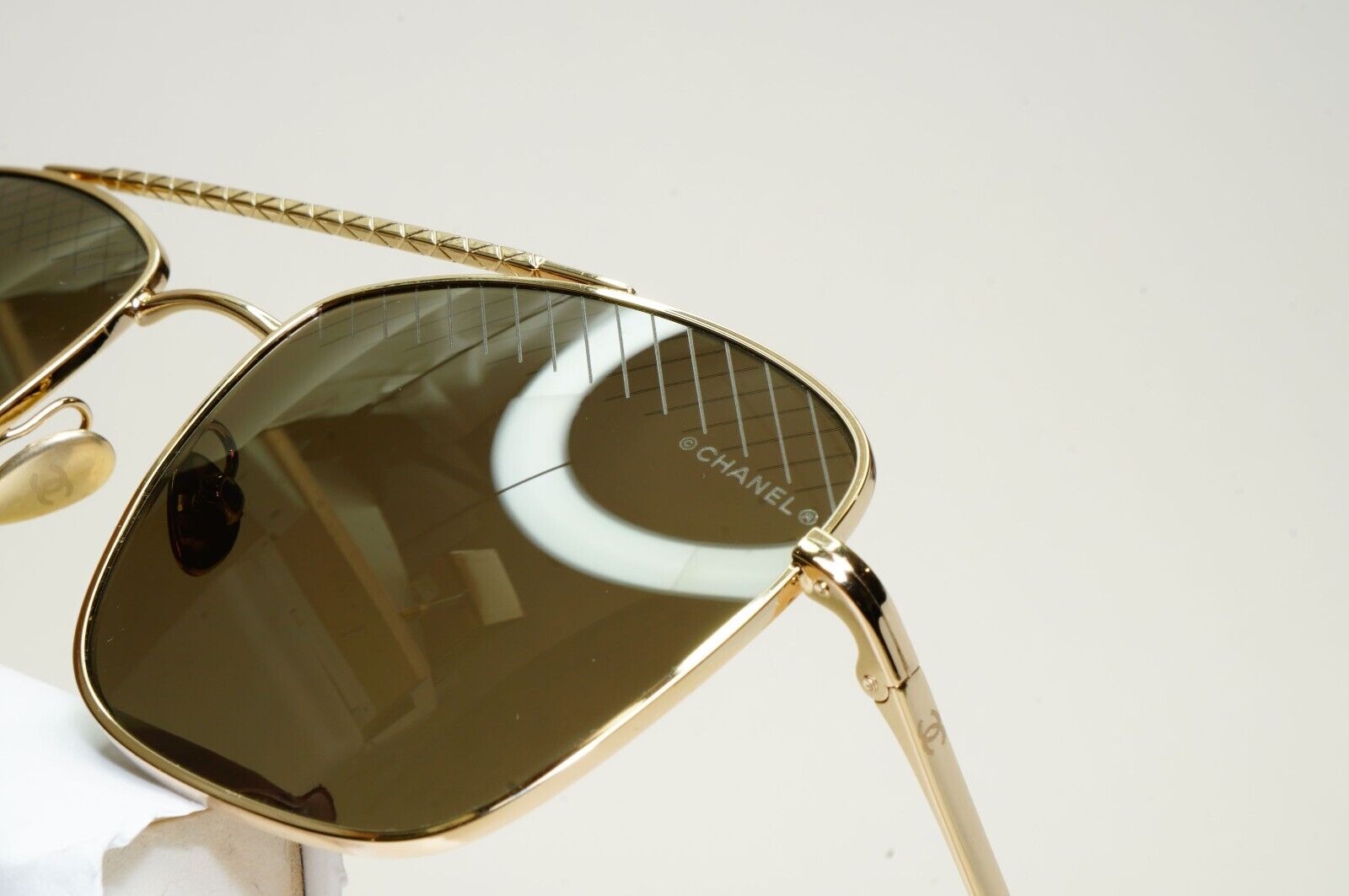 Chanel Sunglasses Gold Square Metal Navigator Pilot 4256 c.395/3 55mm