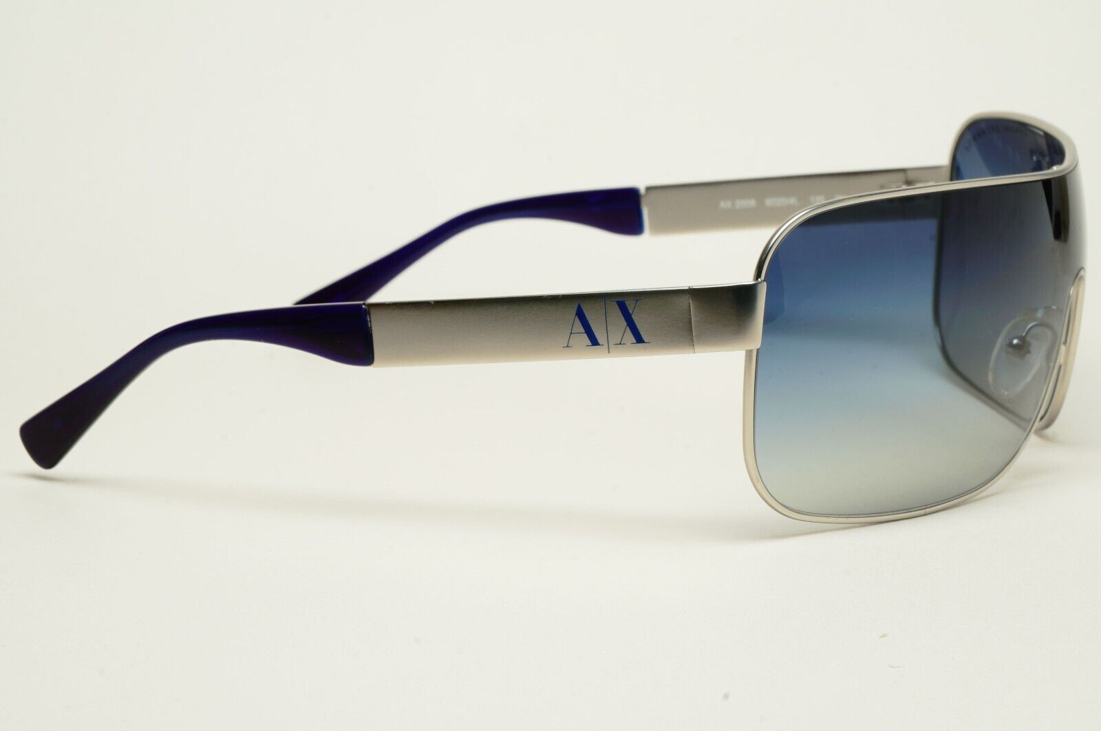 Armani Exchange Sunglasses 2015 Silver Blue Shield AX 2008 6020/4L [b] 221124