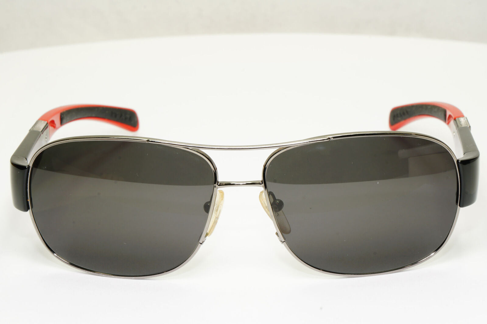 Prada 2006 Sunglasses Vintage Pilot Black Red PS56HS SPS 56H 5AV-3M1 290323