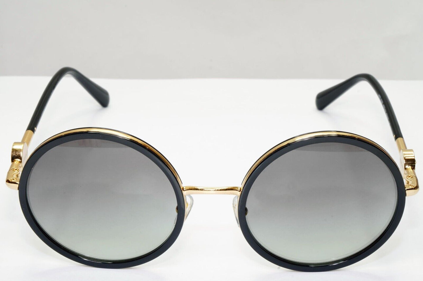 Versace Sunglasses Black Round Gold Medusa Grey Gradient MOD VE 2229 1002/11