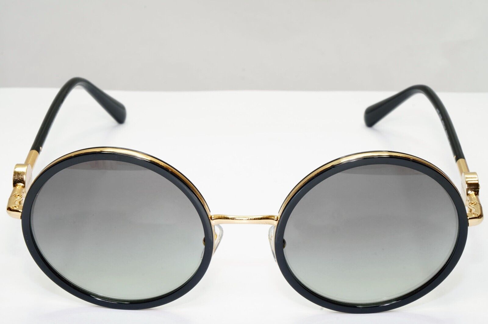 Versace Sunglasses Black Round Gold Medusa Grey Gradient MOD VE 2229 1002/11