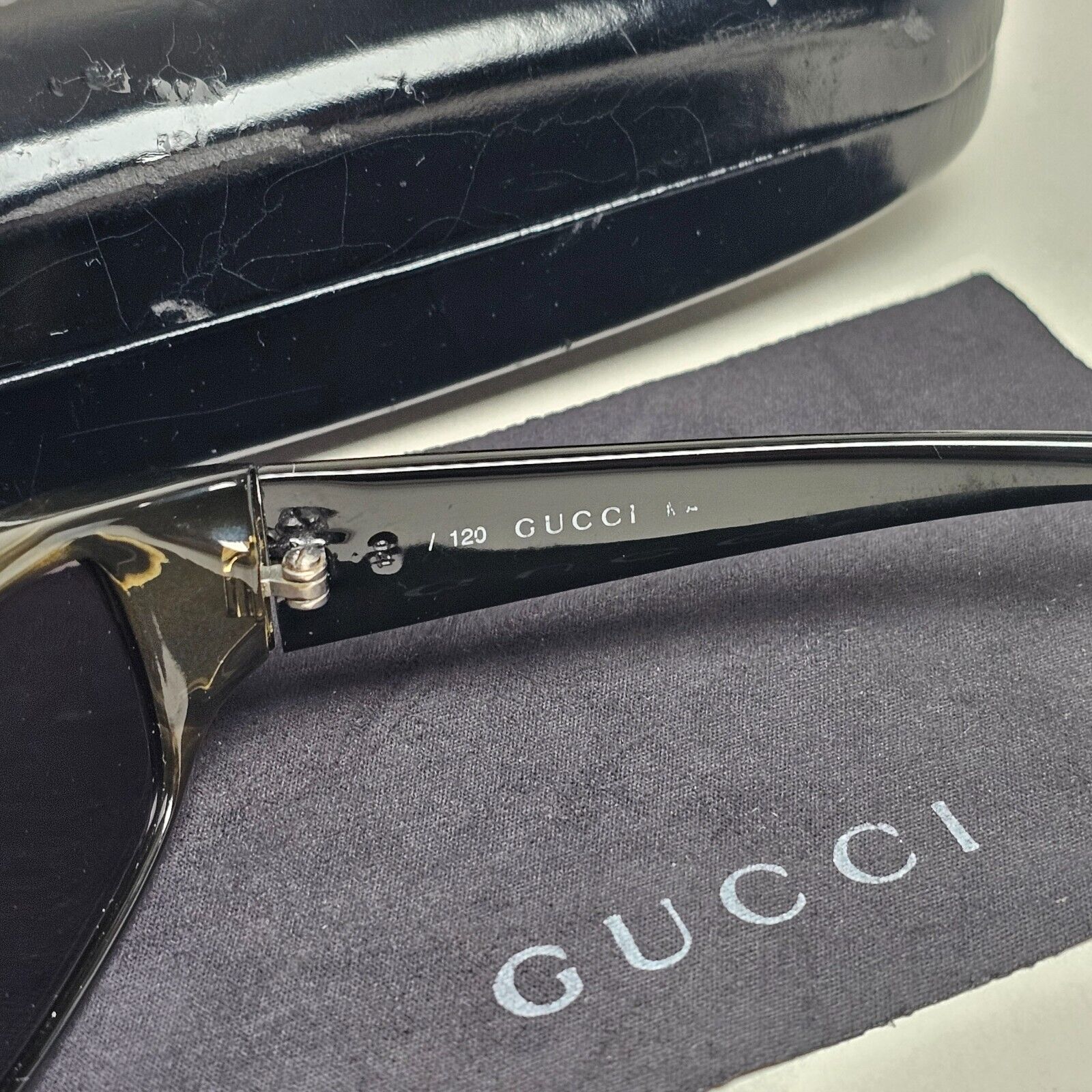 Gucci Sunglasses 1998 Vintage Rectangle Olive Green Black GG 2454/S 6EV 220125