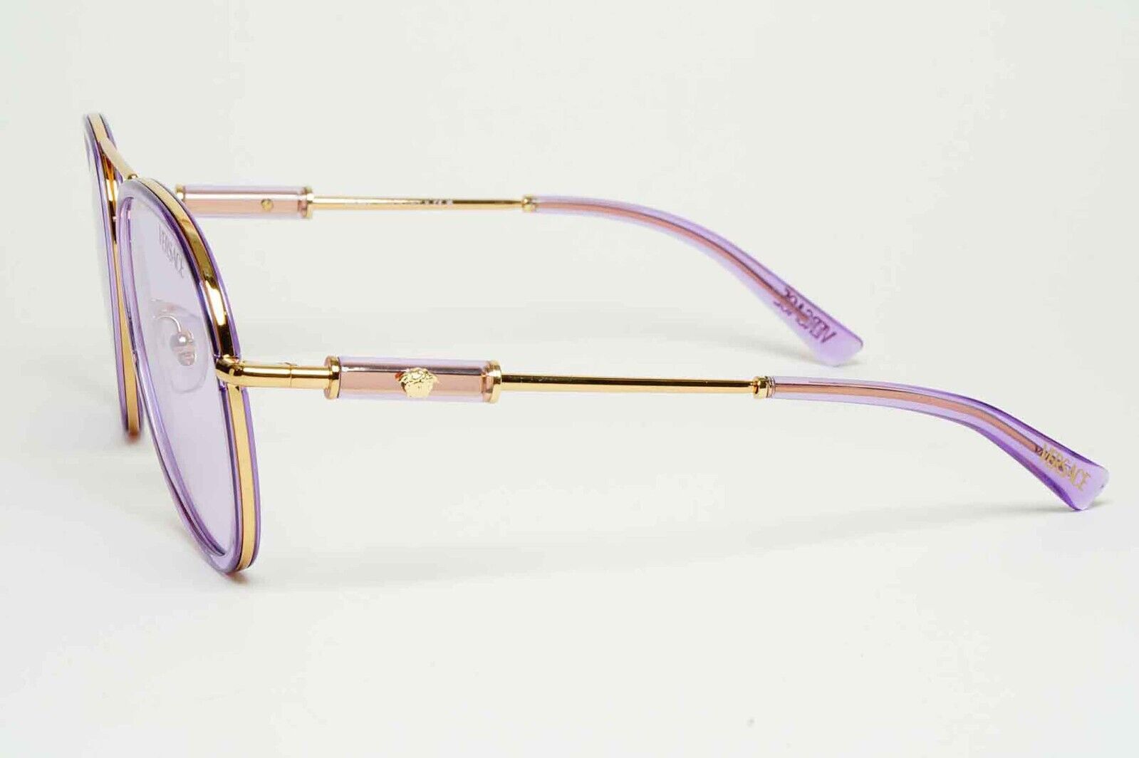 Versace Sunglasses Oversized Pilot Gold Violet Medusa MOD VE 2260 1002/1A 60mm