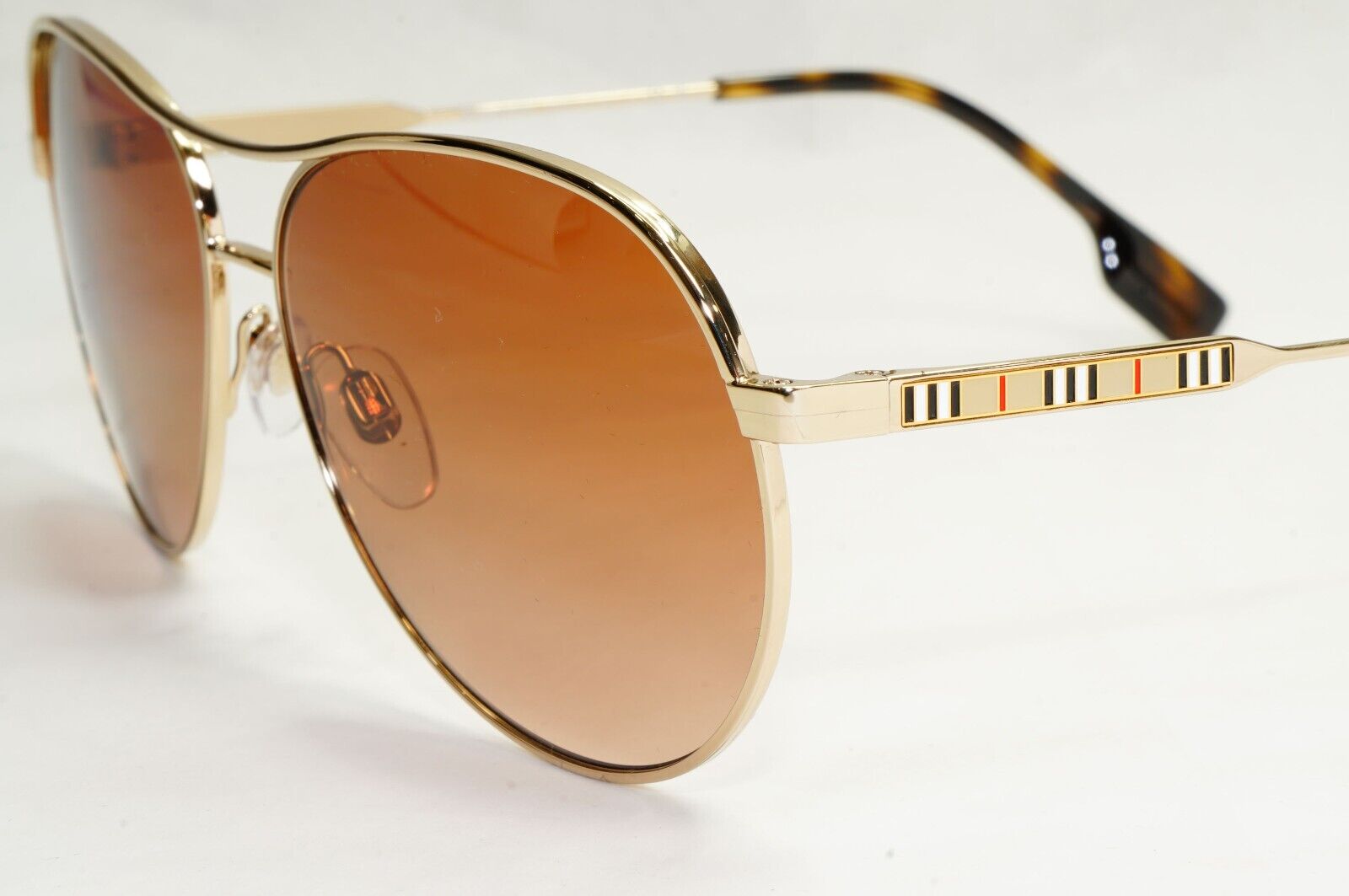 Burberry Sunglasses Gold Pilot Tara Metal Brown Gradient BE 3122 1109/13 59mm