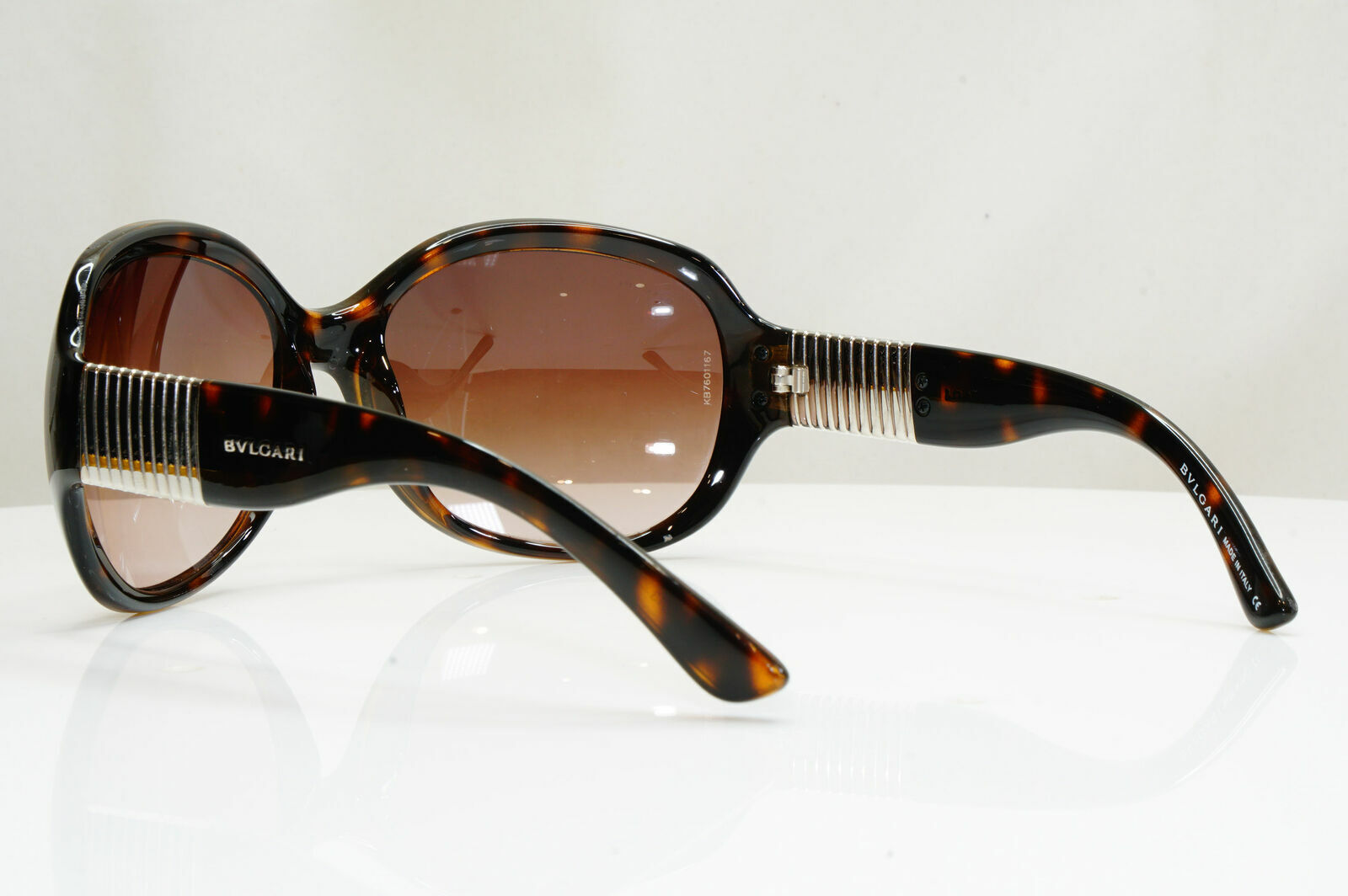 Authentic BVLGARI Boxed Vintage Sunglasses Brown Square HAVANA 8039 977/13 26624