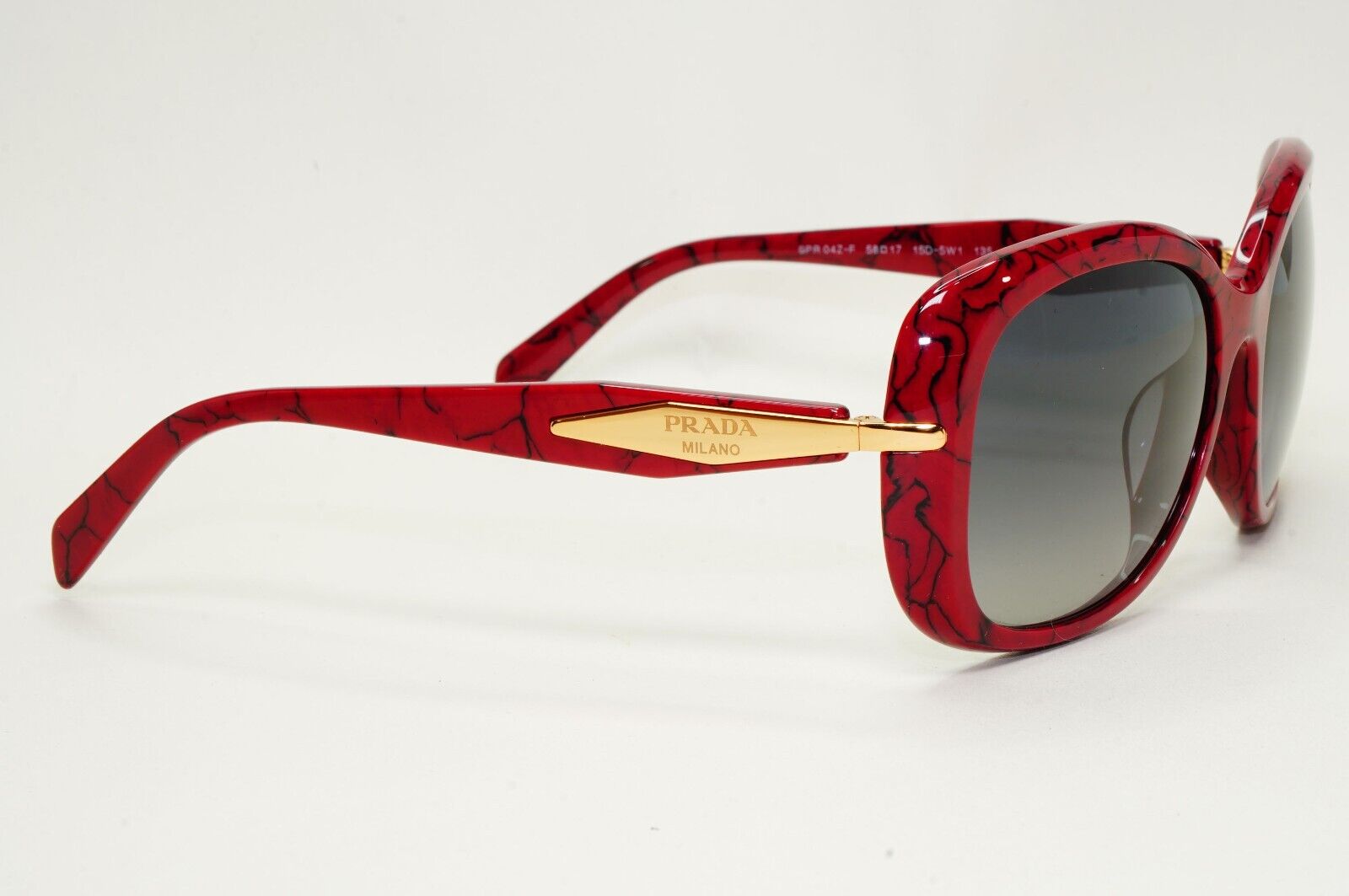Prada Sunglasses Polarised Dark Red Etruscan Marble PR04ZS-F SPR 04Z-F 15D-5W1