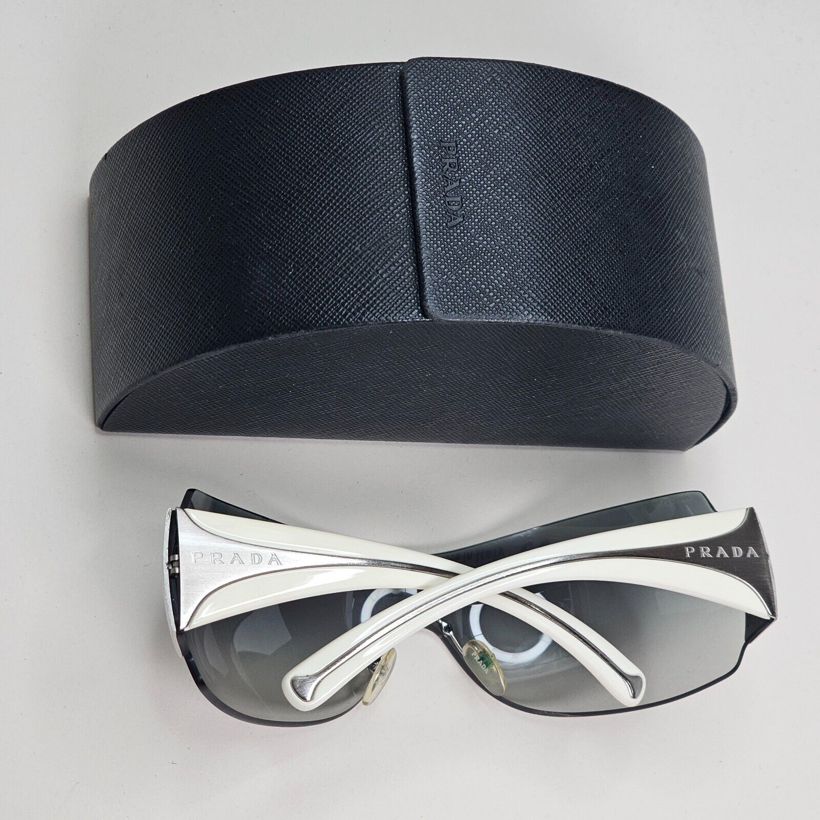 Prada Sunglasses 2007 Vintage White Grey Shield PR04IS SPR 04I 1BC-3M1 081024