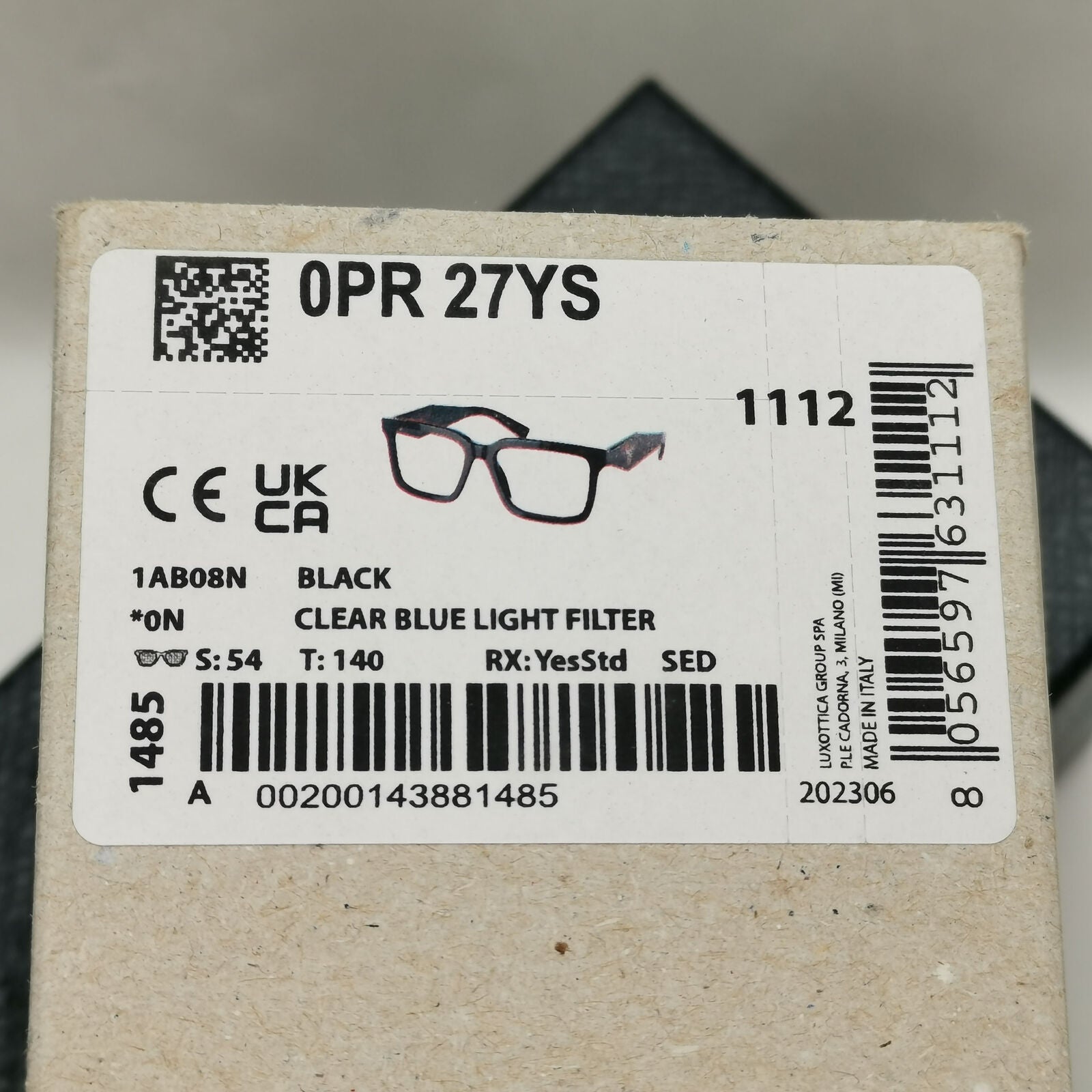 Prada Sunglasses Symbole Triangle Black Marble Square PR27YS SPR 27Y 1AB-08N