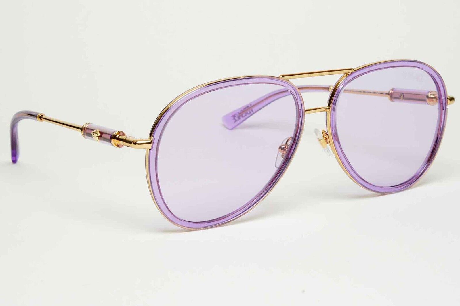 Versace Sunglasses Oversized Pilot Gold Violet Medusa MOD VE 2260 1002/1A 60mm