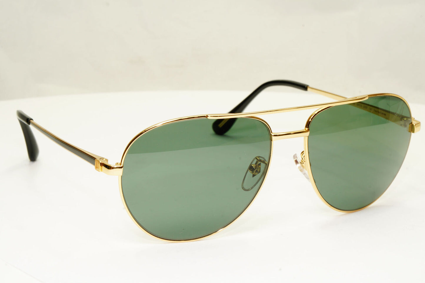 Authentic Dunhill Polarized Gold Metal Pilot Green Mens Sunglasses SDH 193 300P