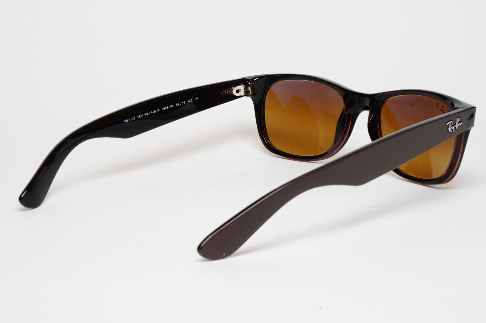 Ray-Ban Sunglasses Polarised New Wayfarer Brown Matte RB 2132 6608/M2 52mm