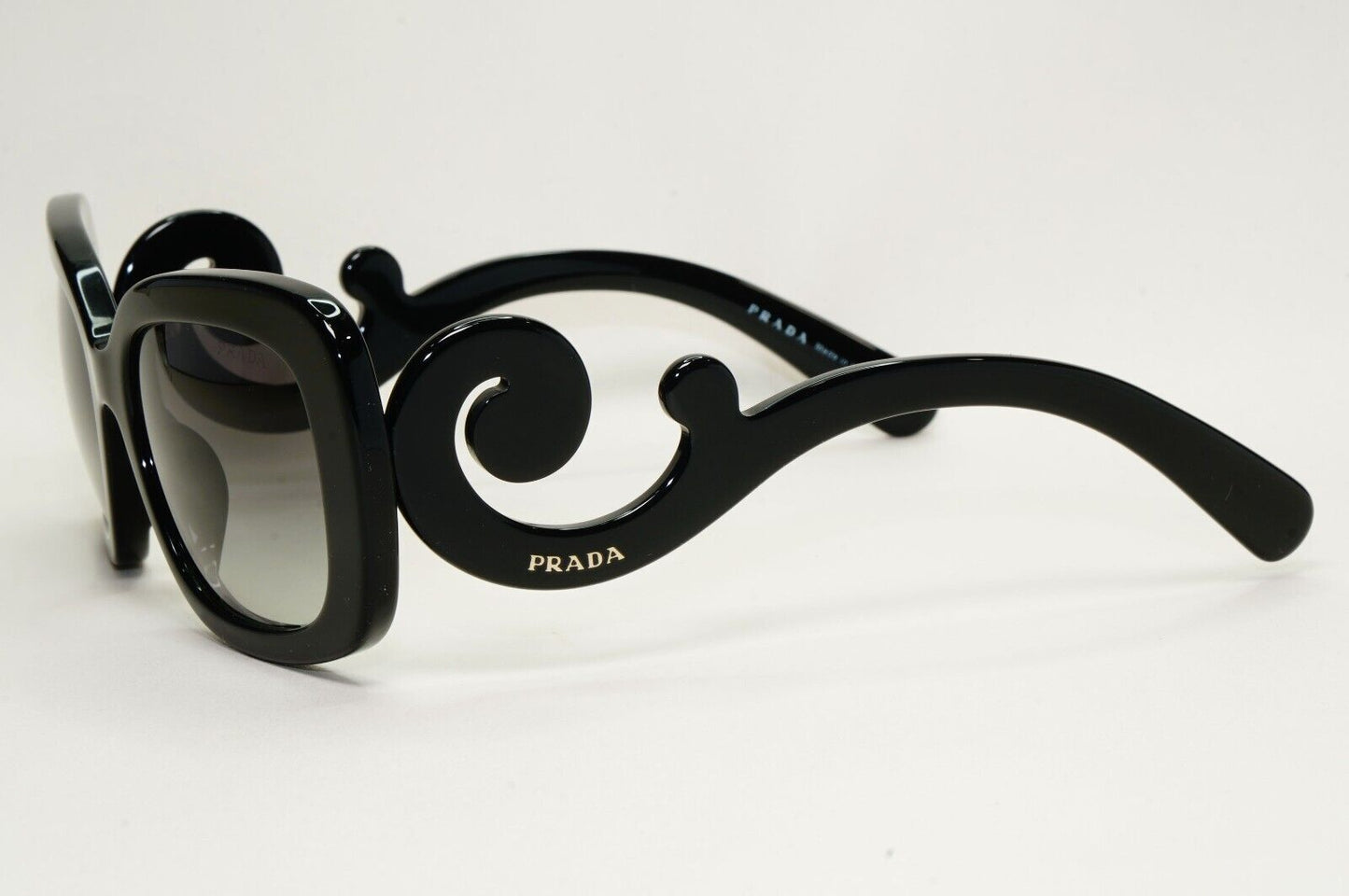 Prada Sunglasses Baroque Swirl Black Grey Square PR27OS-A SPR 27O-A 1AB-3M1