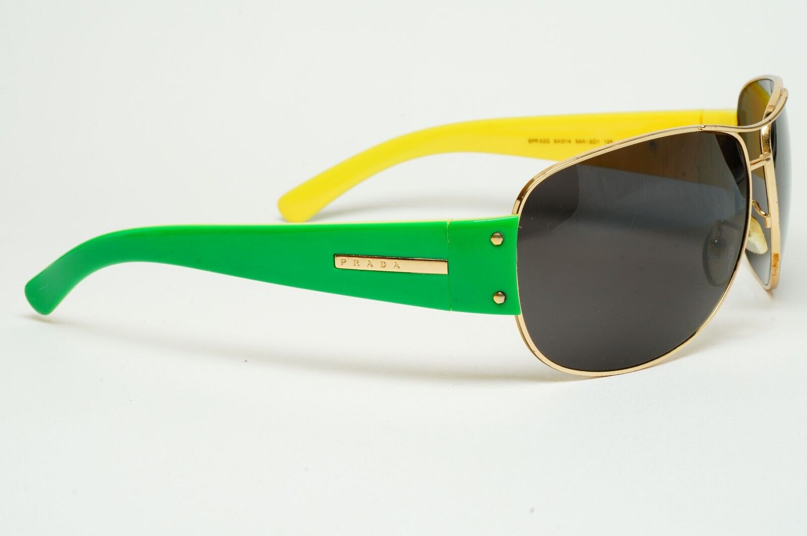 Prada 2006 Sunglasses Vintage Pilot Green Black PR52GS SPR 52G 5AK-3O1 050225