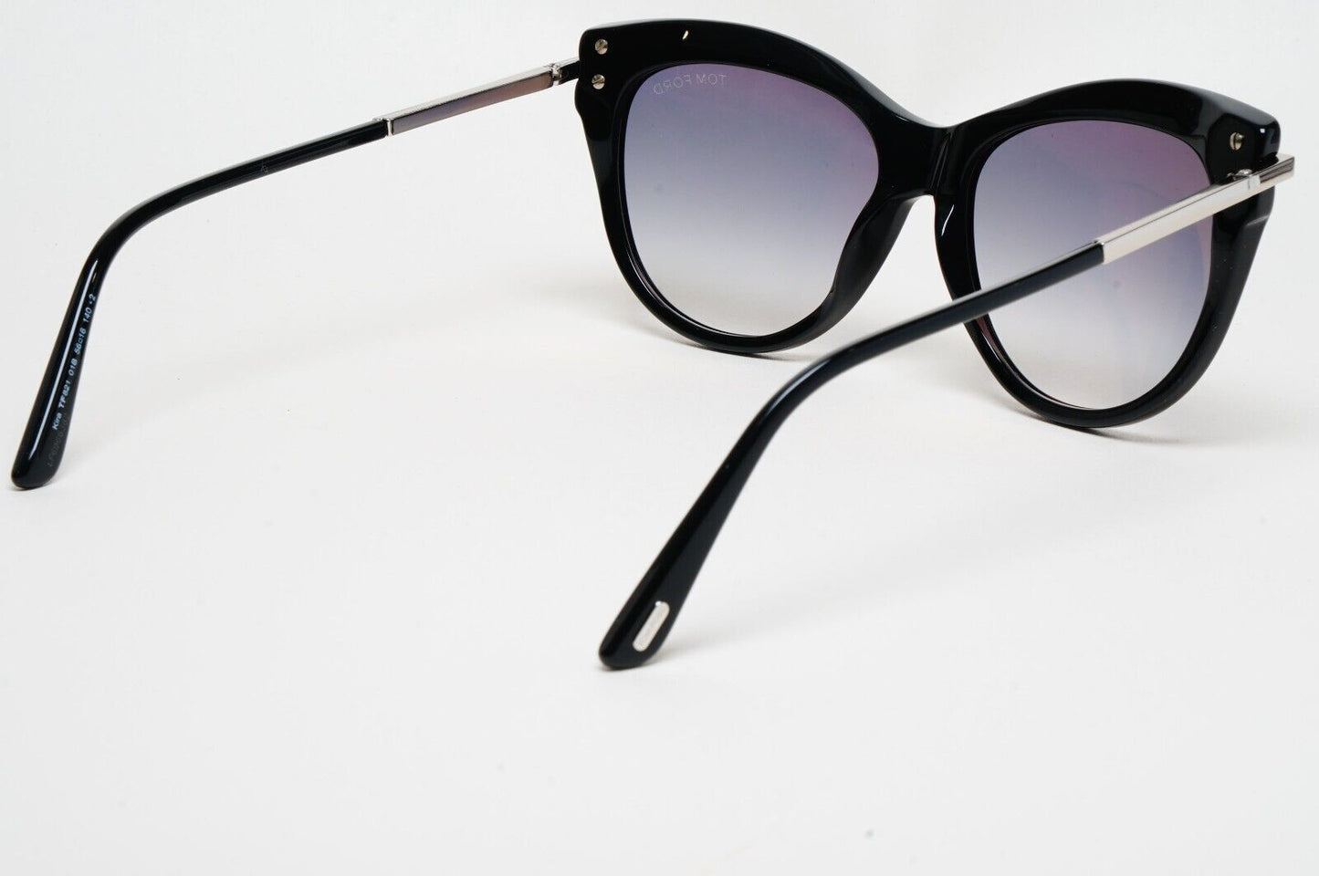 Tom Ford Sunglasses Kira Black Silver Grey Gradient Cat Eye FT0821 TF 821 01B