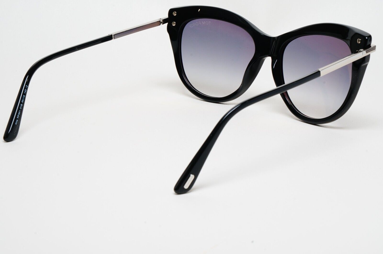 Tom Ford Sunglasses Kira Black Silver Grey Gradient Cat Eye FT0821 TF 821 01B