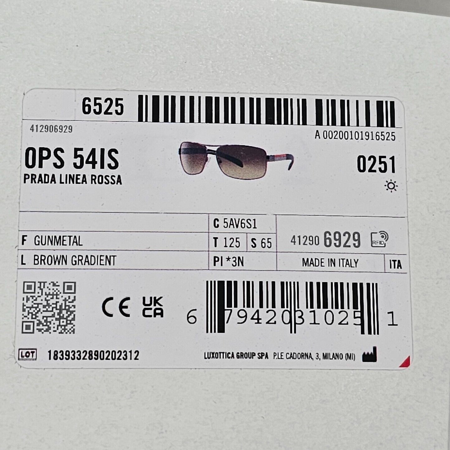 Prada Sunglasses Brown Gradient Wrap Navigator Square PS54IS SPS 54I 5AV-6S1 [a]