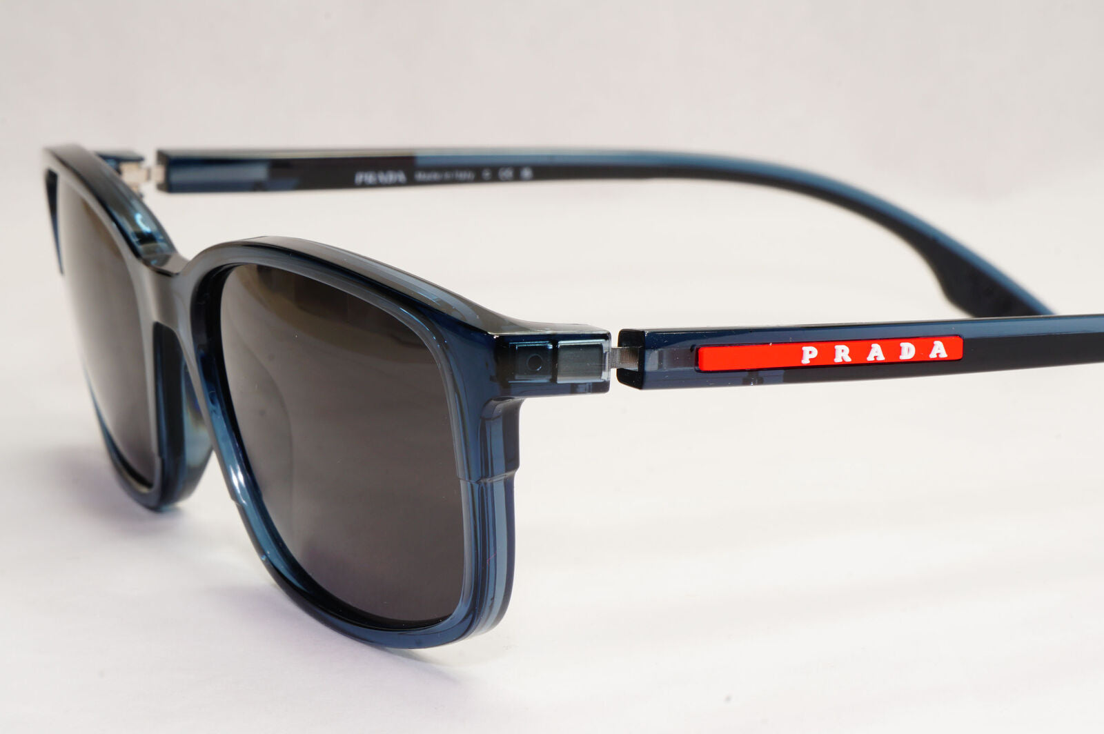Prada Sunglasses Blue Transparent Black Square PS01PV VPS 01P CZH-1O1 54mm