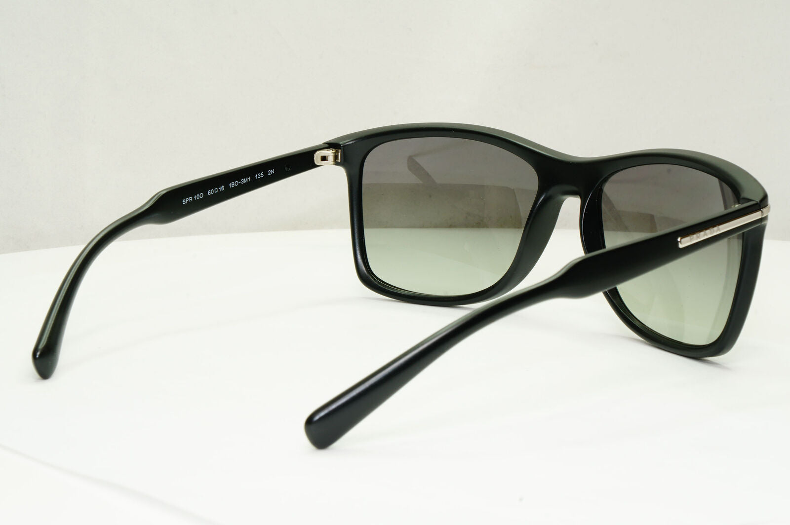 Prada Sunglasses Black Gradient Smoke Square Silver PR10OS SPR 10O 1BO-3M1