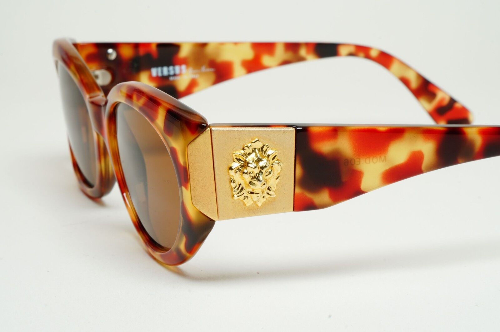 Versus Sunglasses 1996 by Gianni Versace Vintage Gold Lion Brown MOD E06 COL 197
