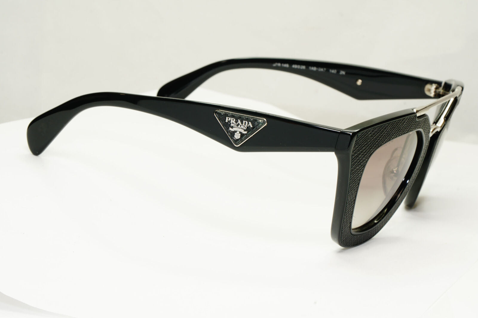 Prada Black Cinema Saffiano Leather Sunglasses PR14SS SPR 14S 1AB-0A7 221122