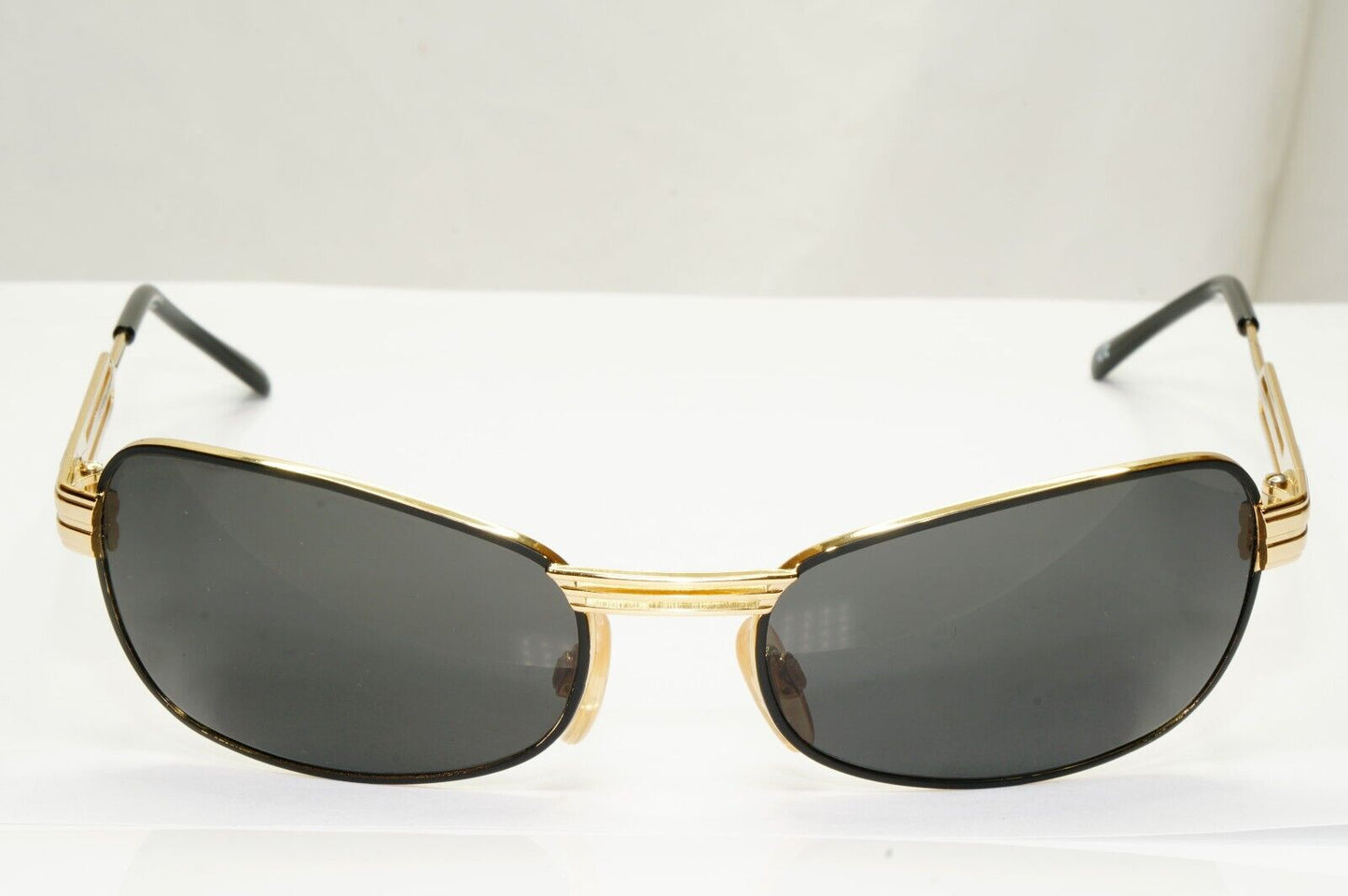 Versus 1996 by Gianni Versace Vintage Gold Black Sunglasses MOD F33 COL 09M
