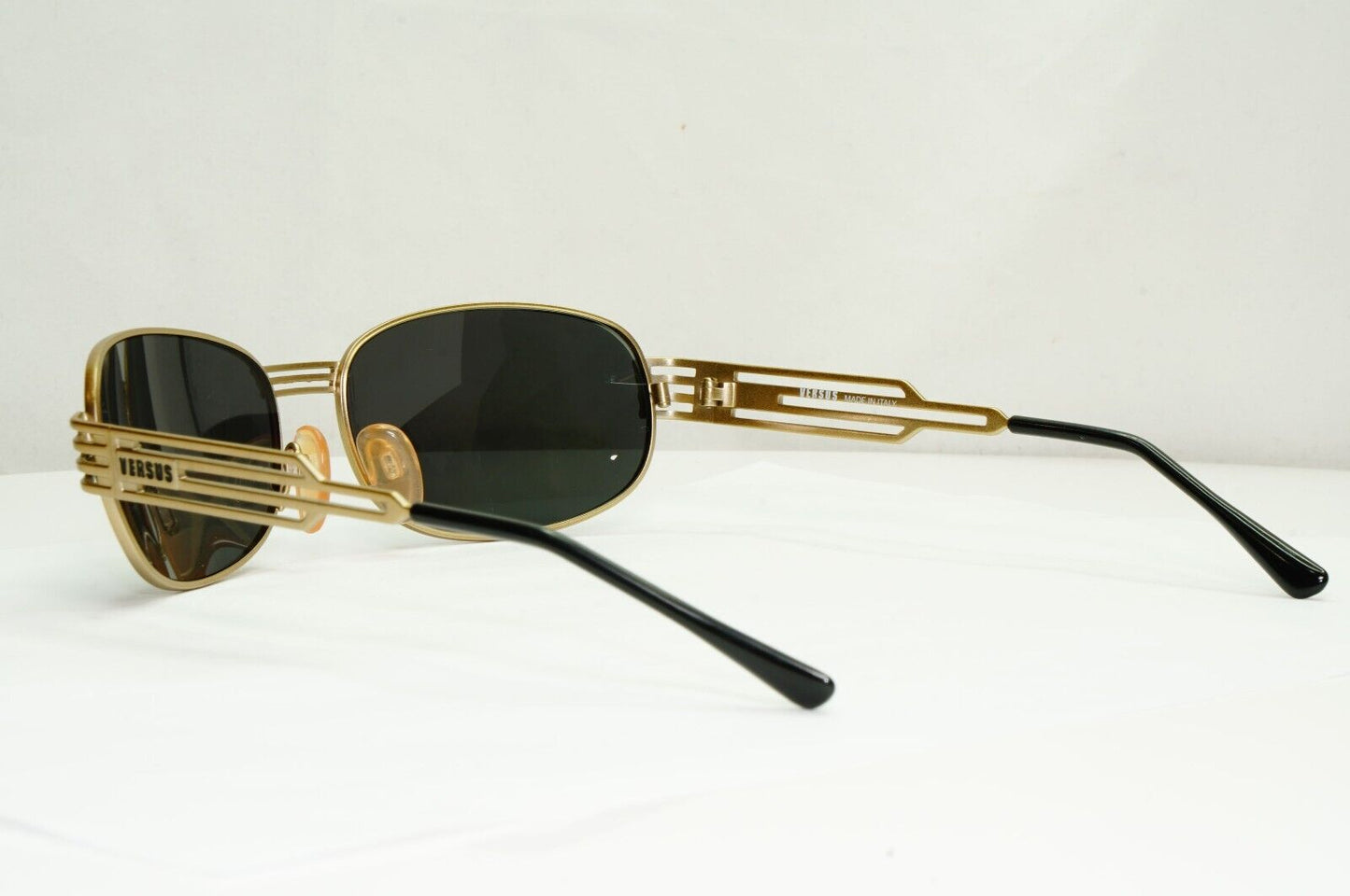 Versus 1996 by Gianni Versace Vintage Gold Black Sunglasses MOD F36 COL 86M