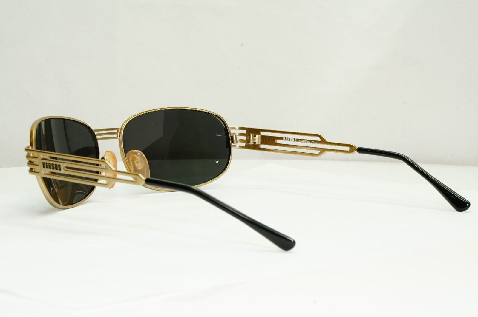 Versus 1996 by Gianni Versace Vintage Gold Black Sunglasses MOD F36 COL 86M