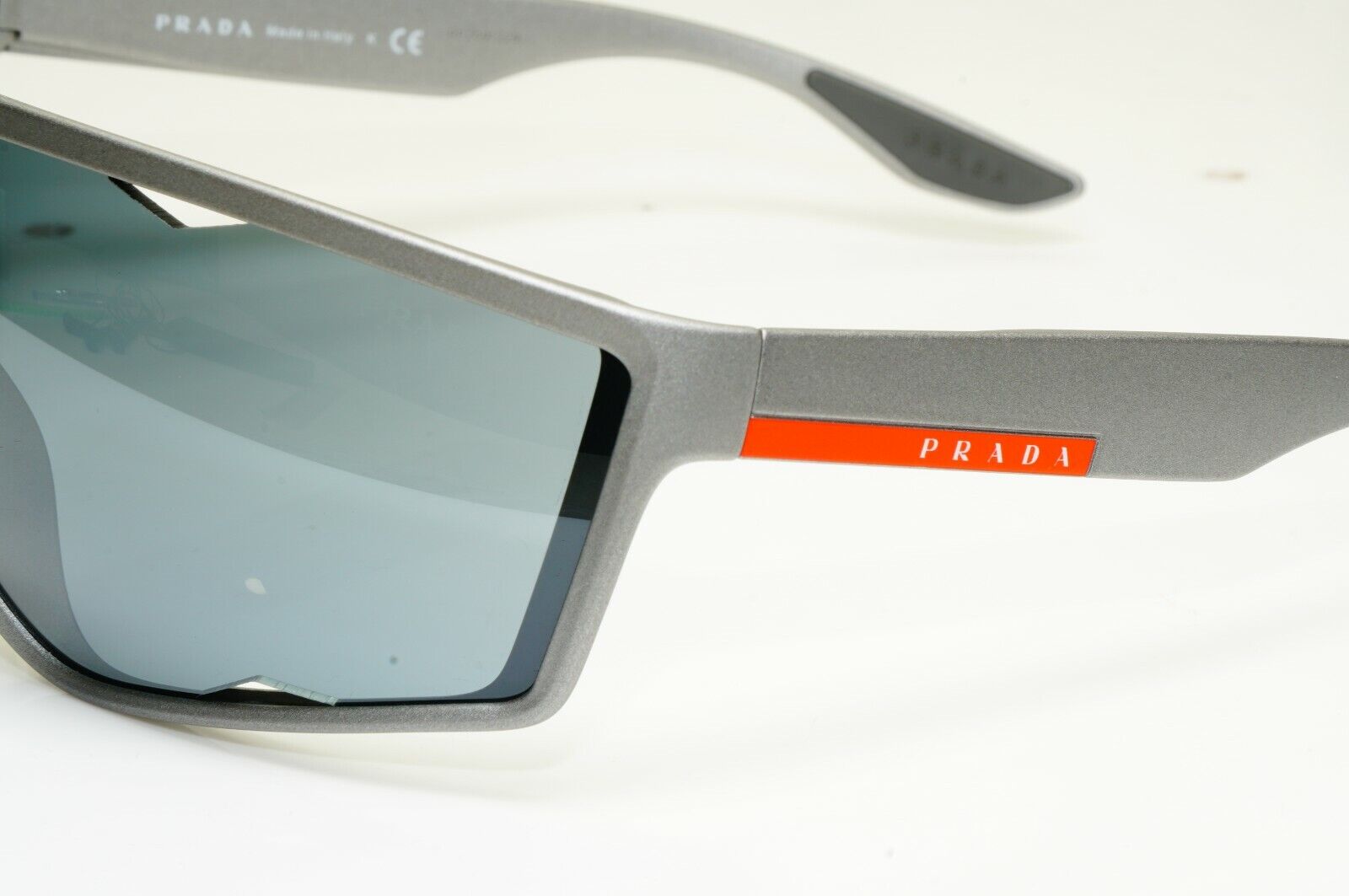 Prada Shield Grey Mirror Sunglasses Graphite Visor Ski Mens Mask SPS 09U 449-5L0