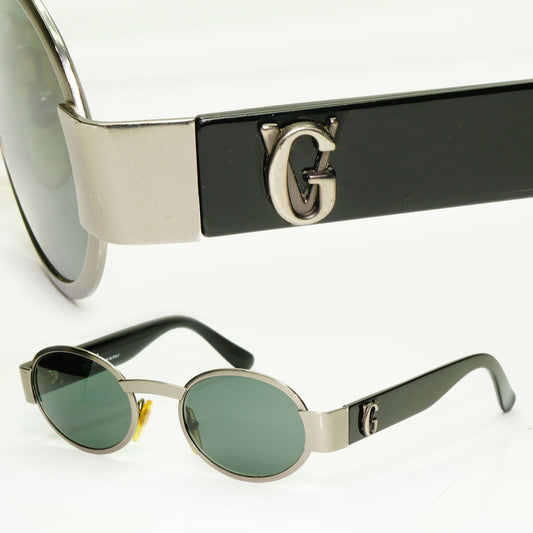 Gianni Versace 1996 Sunglasses Oval Green Black Silver GV MOD S48 COL 948 050822