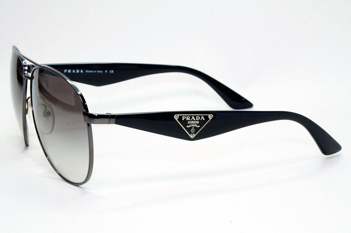 Prada Sunglasses Triangle Logo Pilot Black Grey PR53QS SPR 53Q 5AV-0A7 281024