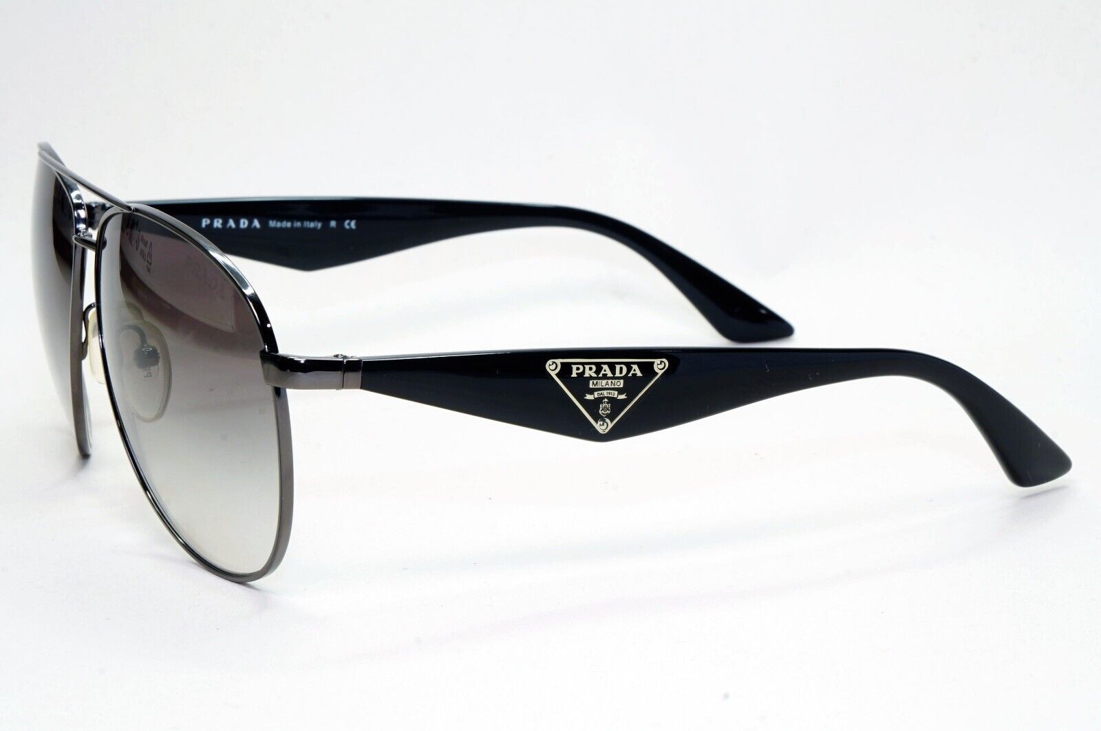 Prada Sunglasses Triangle Logo Pilot Black Grey PR53QS SPR 53Q 5AV-0A7 281024