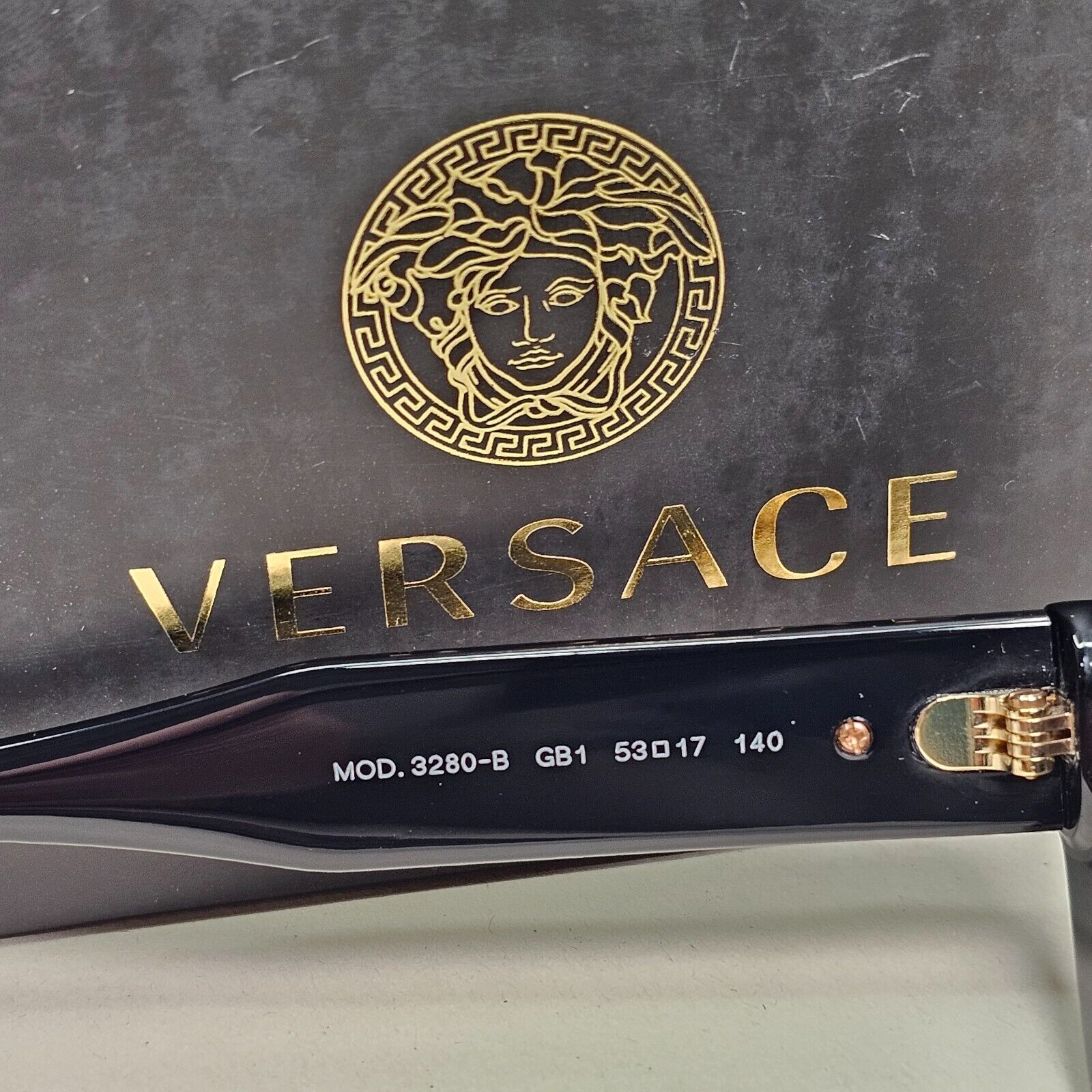 Versace Sunglasses Black Gold Medusa Cat Eye MOD VE 3280-B GB1 53mm