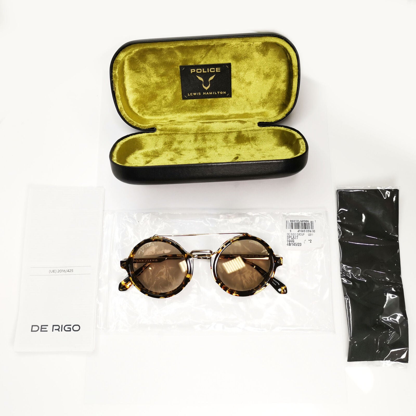 Police Lewis Hamilton F1 Sunglasses Gold Brown Tortoise Round SPL A27 COL 594G
