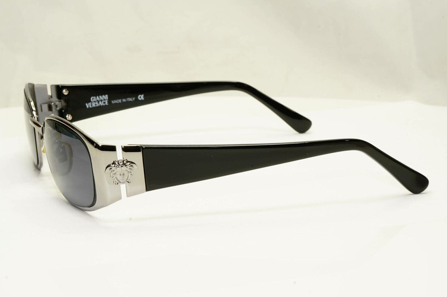Gianni Versace 1996 Vintage Silver Black Medusa Metal Sunglasses MOD X31 COL 029