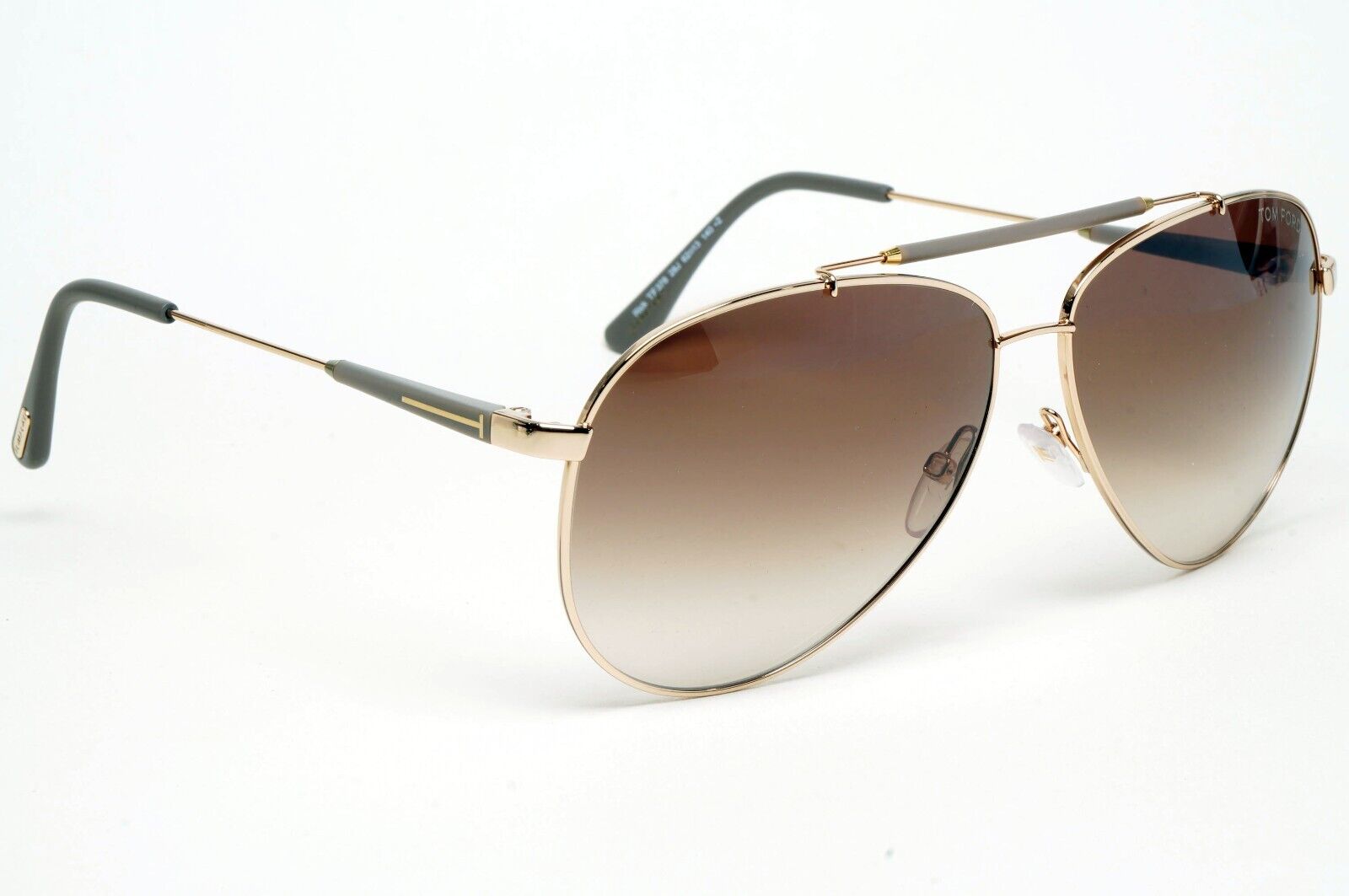 Tom Ford Sunglasses Rick Gold Pilot Brown Gradient Metal FT0378 TF 378 28J