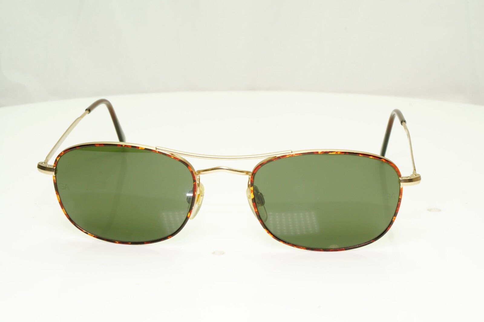Giorgio Armani 1997 Vintage Sunglasses Gold Green Tortoise Brown Pilot 635 833