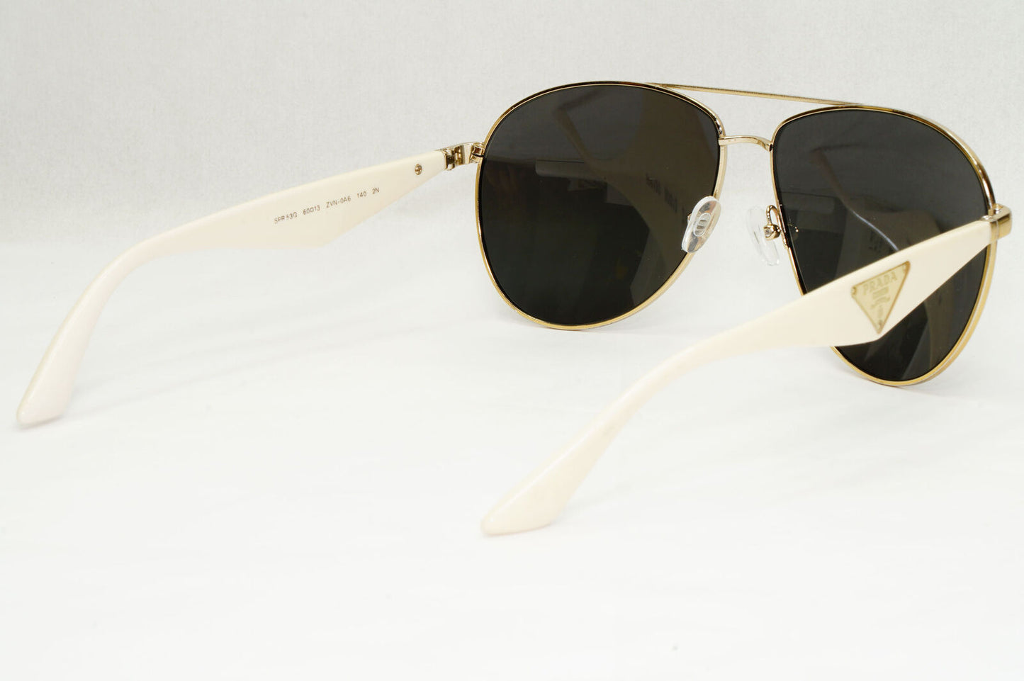 Prada Sunglasses Triangle Black White Pilot PR53QS SPR 53Q ZVN-0A6 60mm 151223