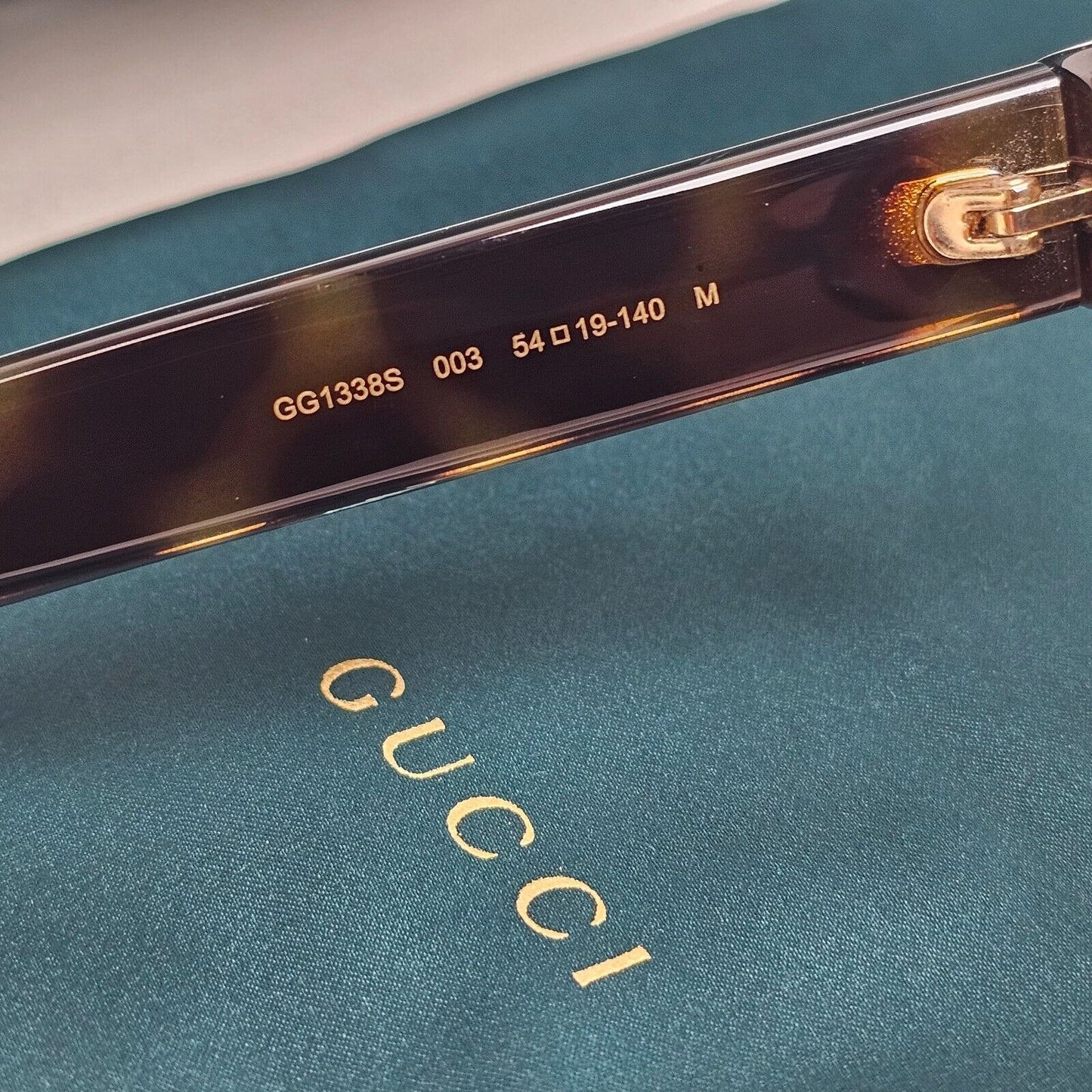 Gucci Sunglasses 2023 Brown Tortoise Square Gold GG1338S 003 54mm 110225