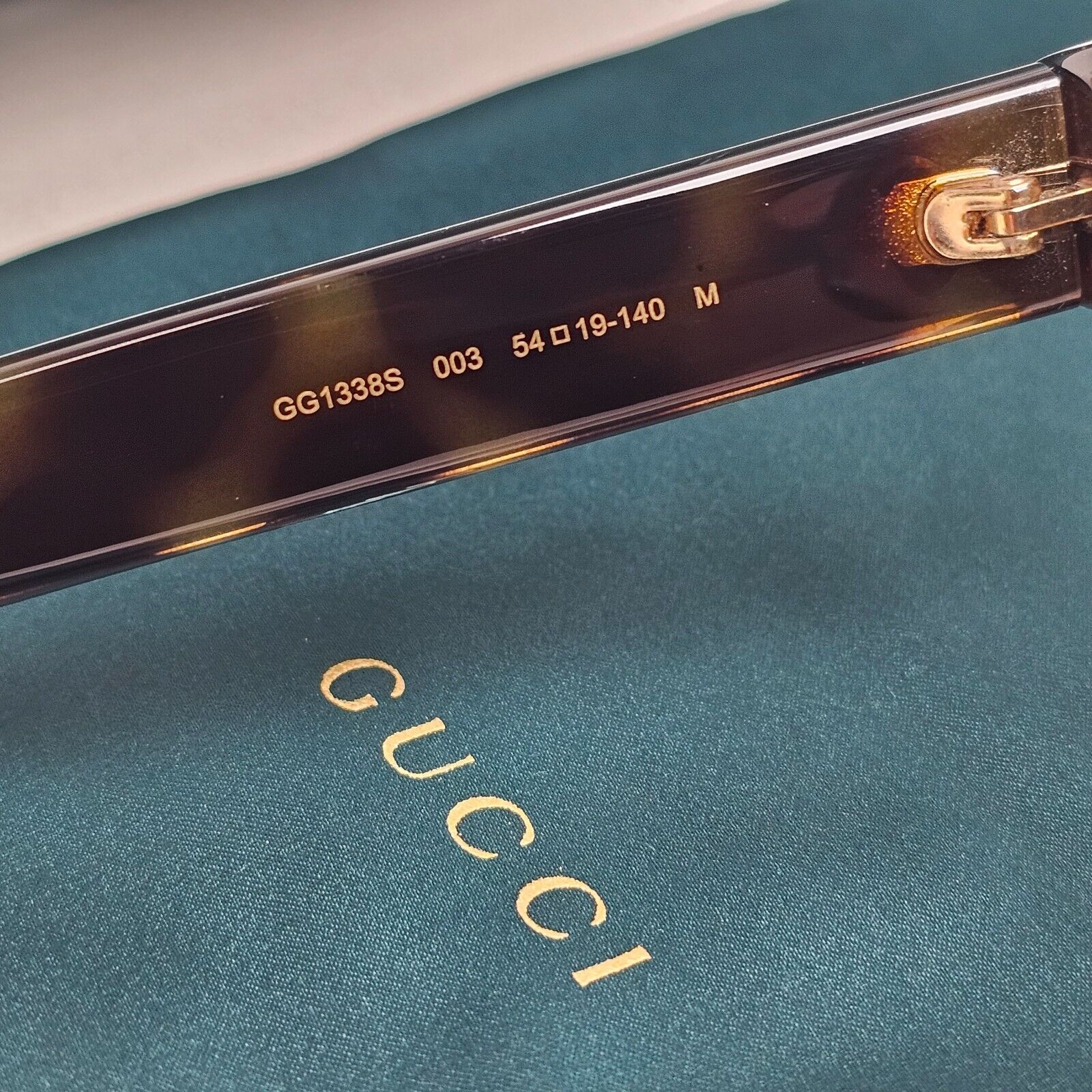 Gucci Sunglasses 2023 Brown Tortoise Square Gold GG1338S 003 54mm 110225