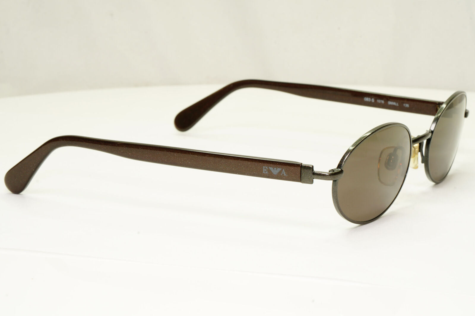 Emporio Armani 1997 Vintage Sunglasses Mens Womens Oval Brown Metal 083-S 1076