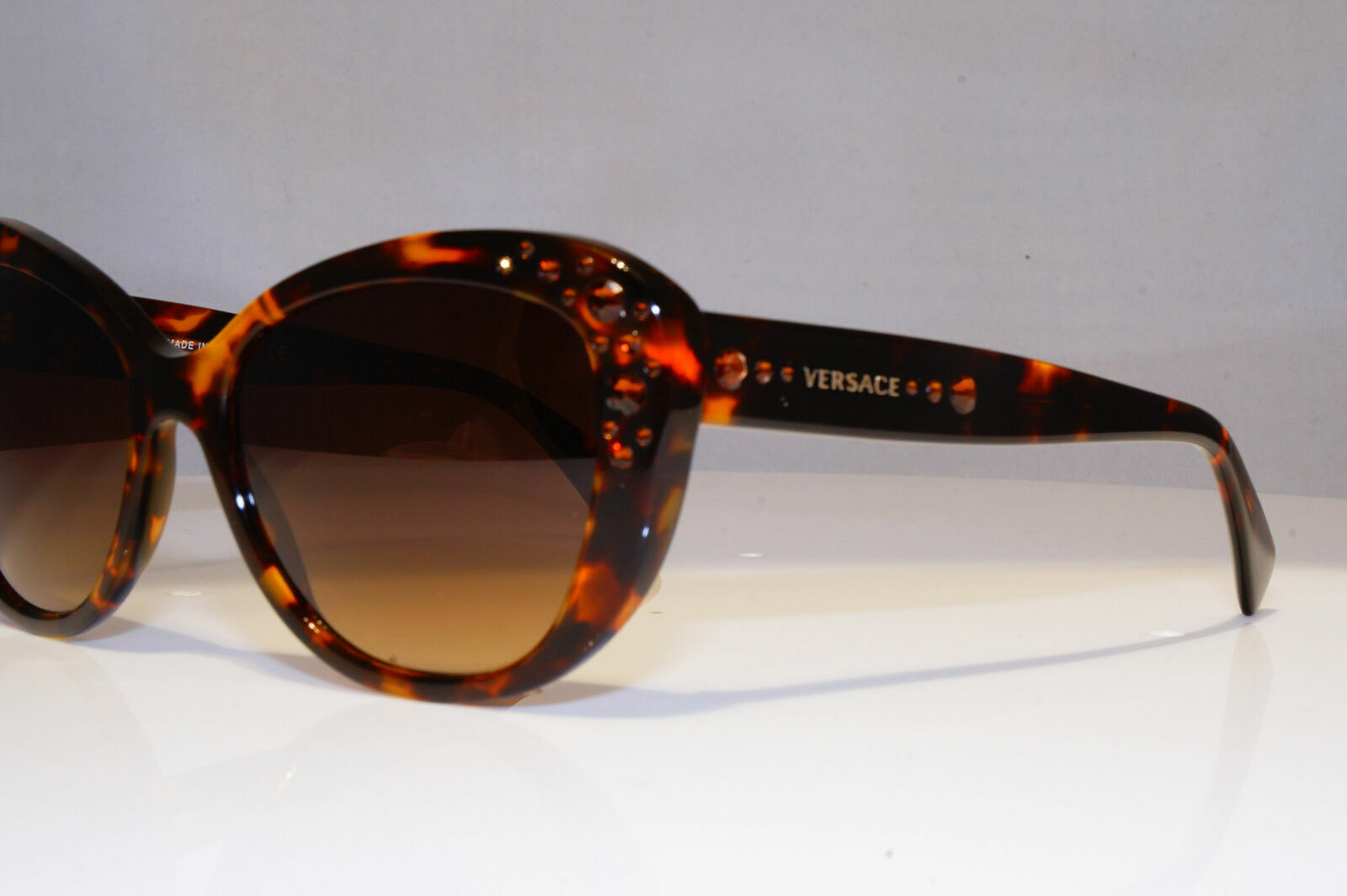 Authentic VERSACE Diamante Boxed Sunglasses Brown Vintage 4309 5148/13 21355