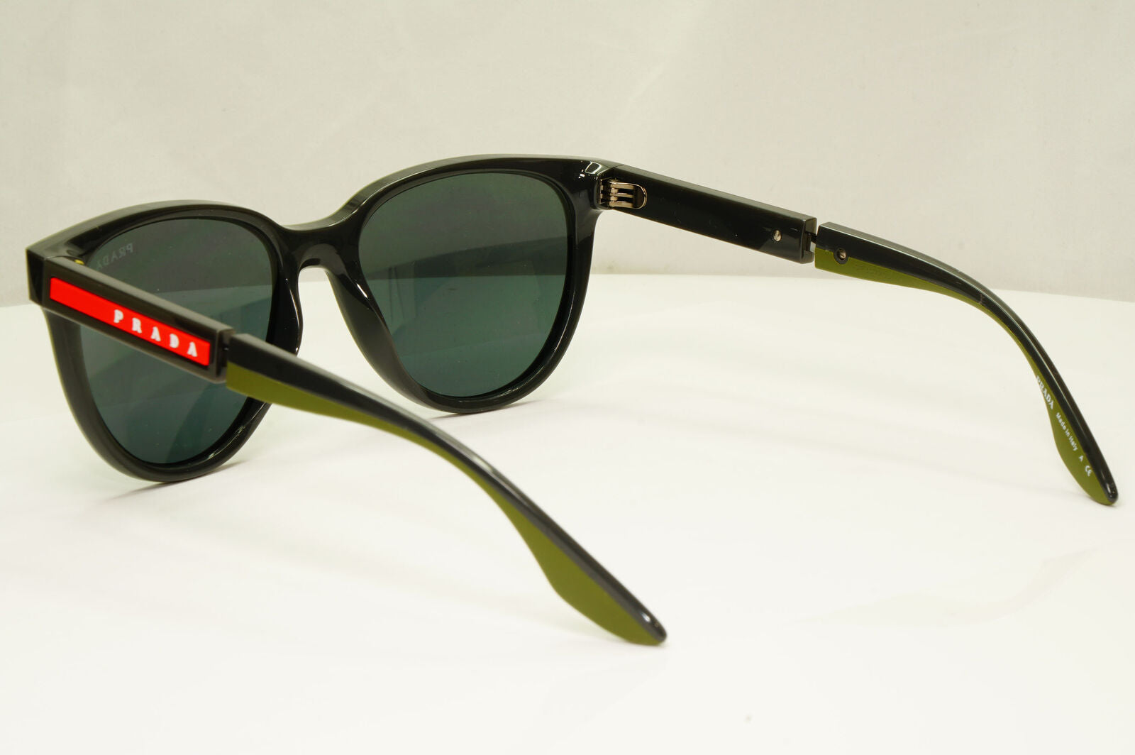 Prada Military Green Black Sunglasses Mirror Silver Grey SPS 05X PS05XS 03S-0D3