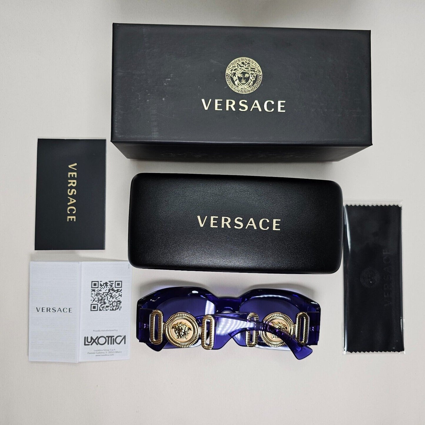 Versace Sunglasses Purple Transparent Biggie Oversized MOD VE 4425U 5419/1A