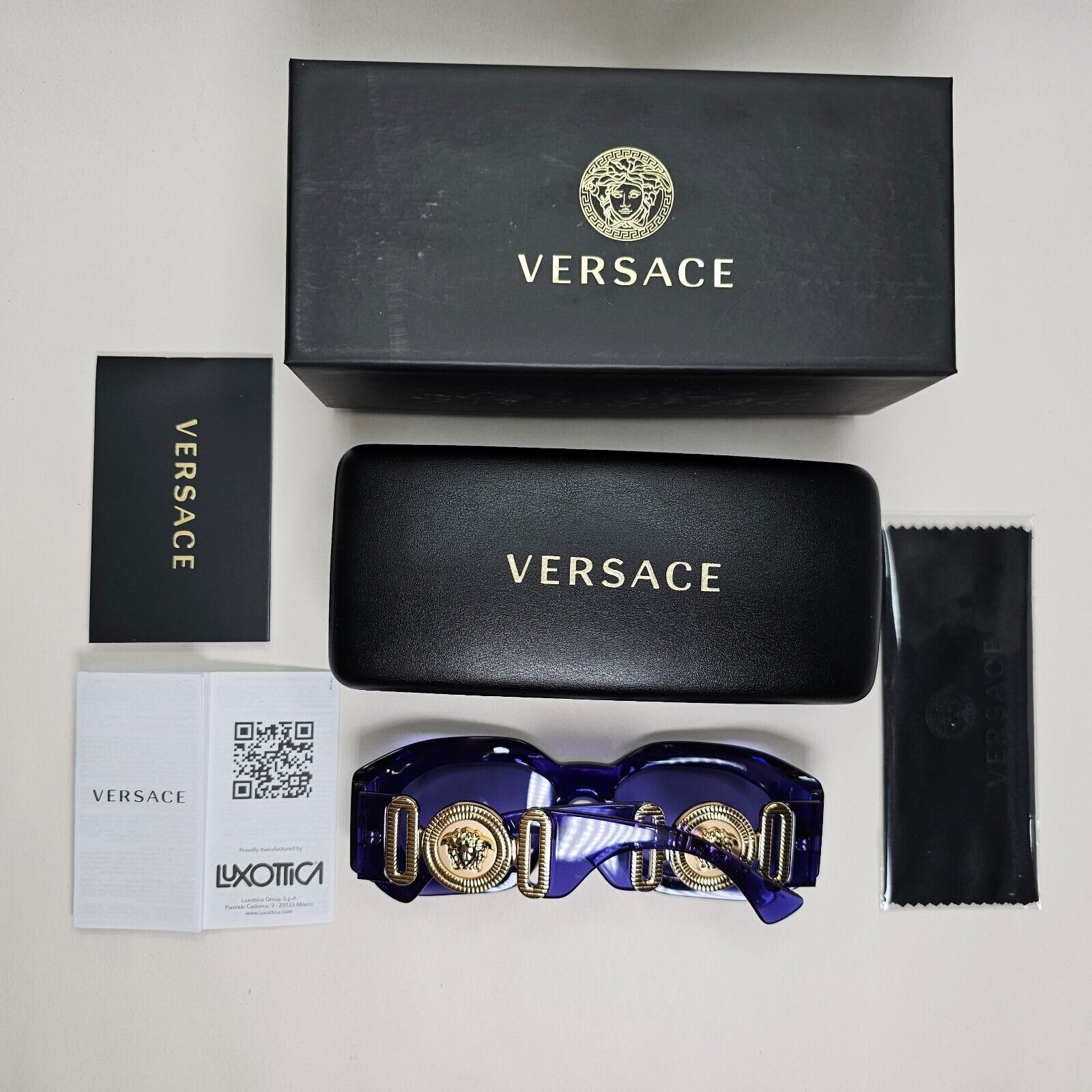 Versace Sunglasses Purple Transparent Biggie Oversized MOD VE 4425U 5419/1A