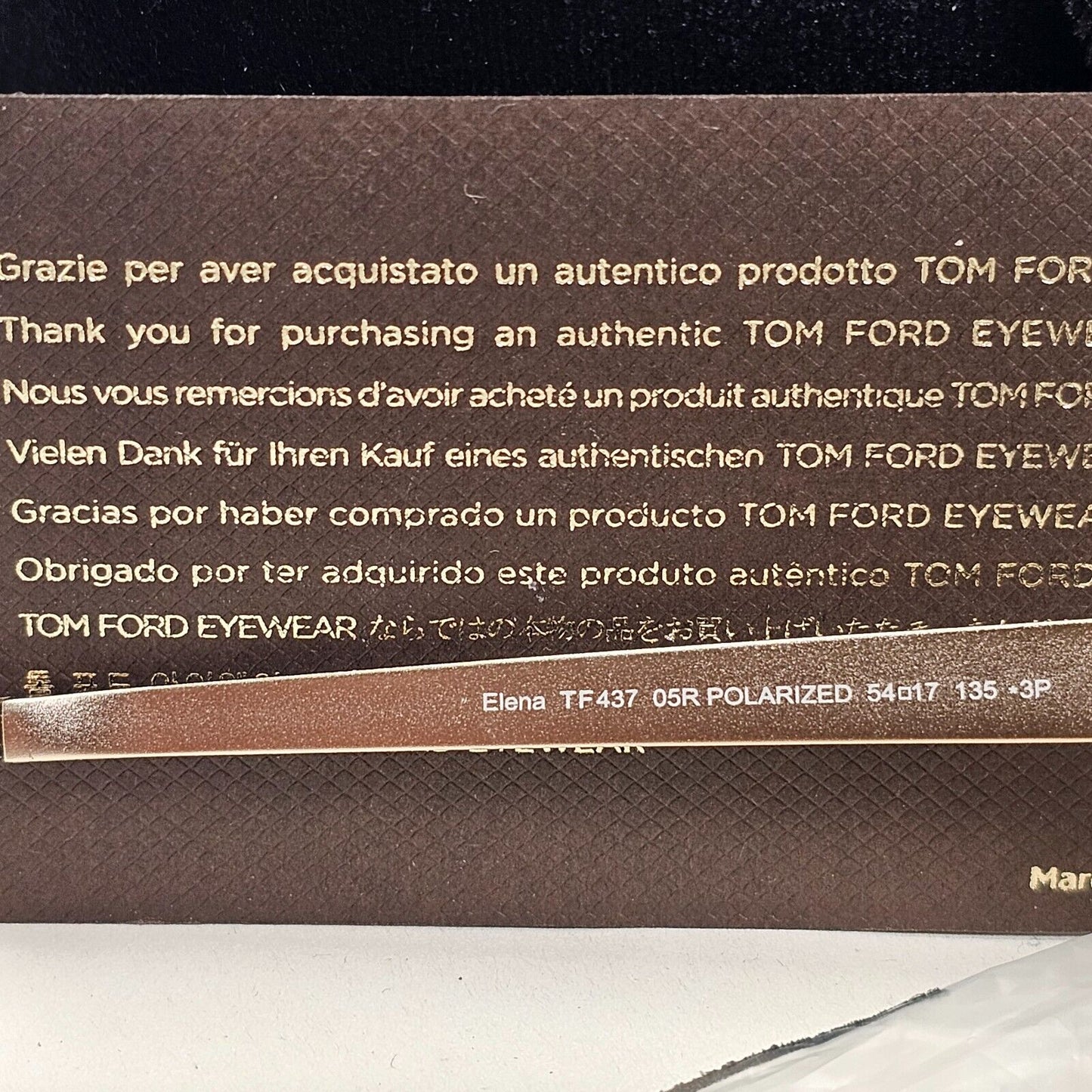 Tom Ford Sunglasses Elena Polarised Gold Black Dark Green FT0437 TF 437 05R 54mm
