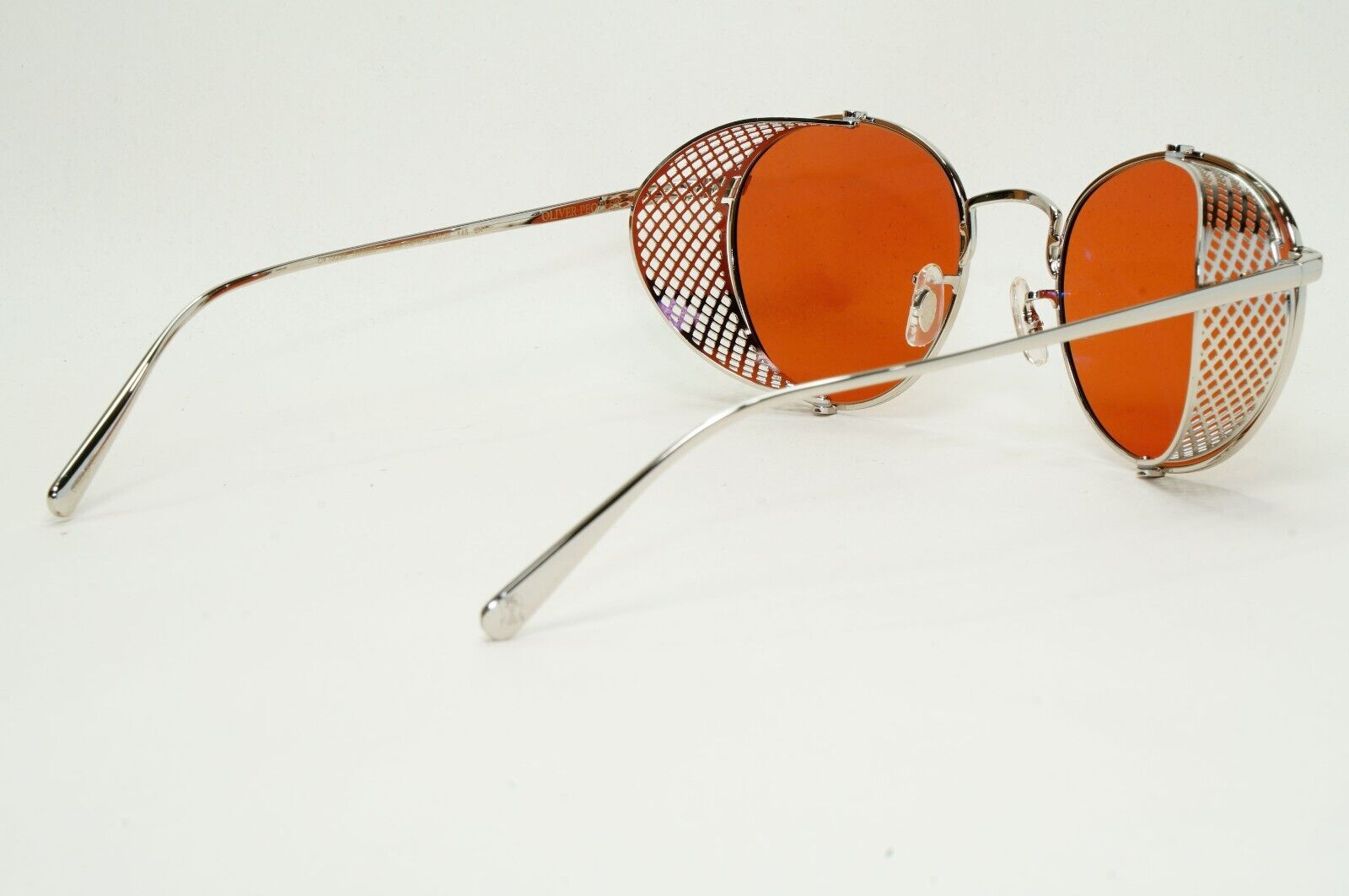 Oliver Peoples Sunglasses Cesarino-M Silver Orange Side Shields OV 1323S 5036/53